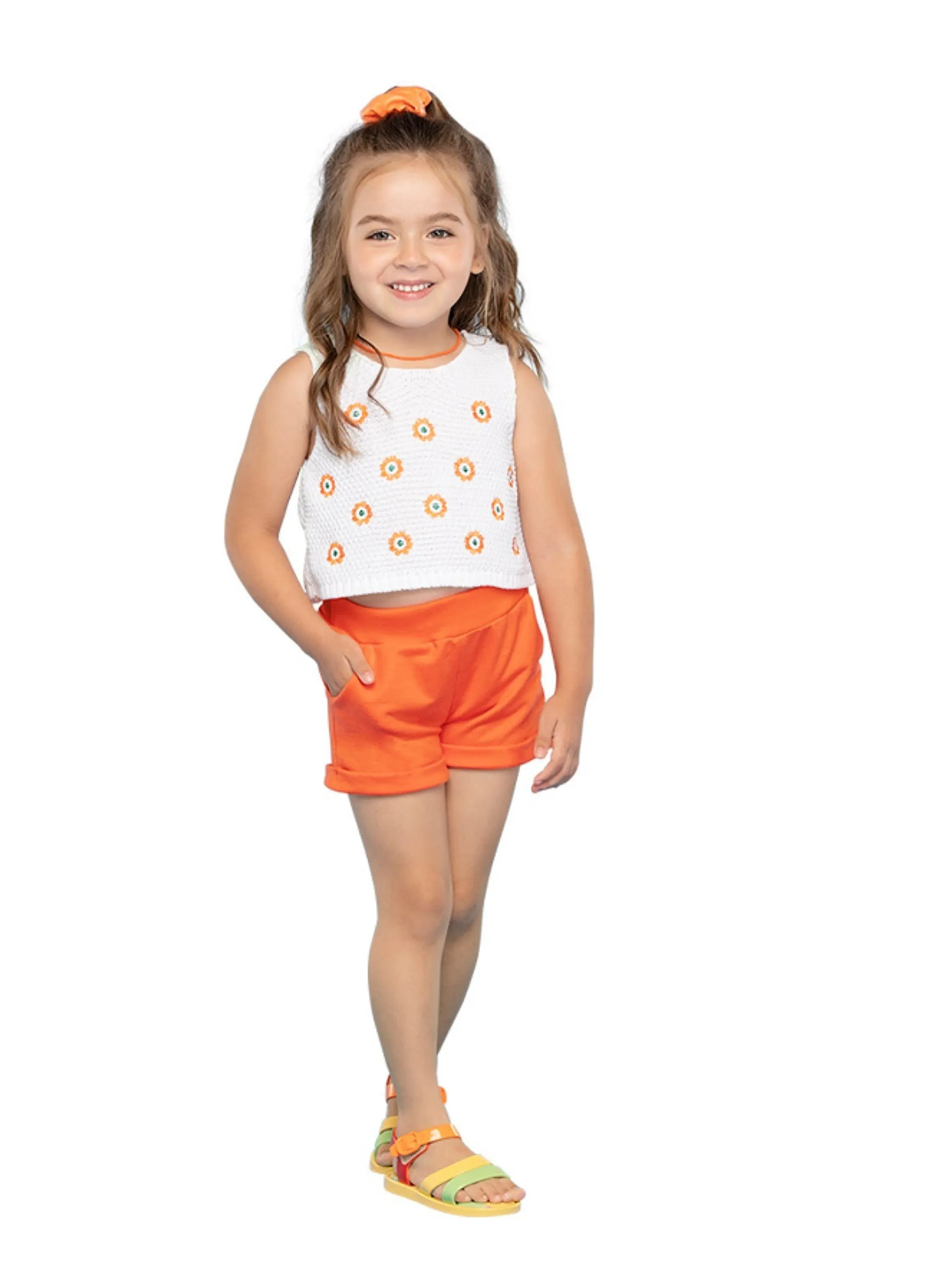 Conjunto Feminino Infantil Blusa Tricot 4 ao 8| 601128