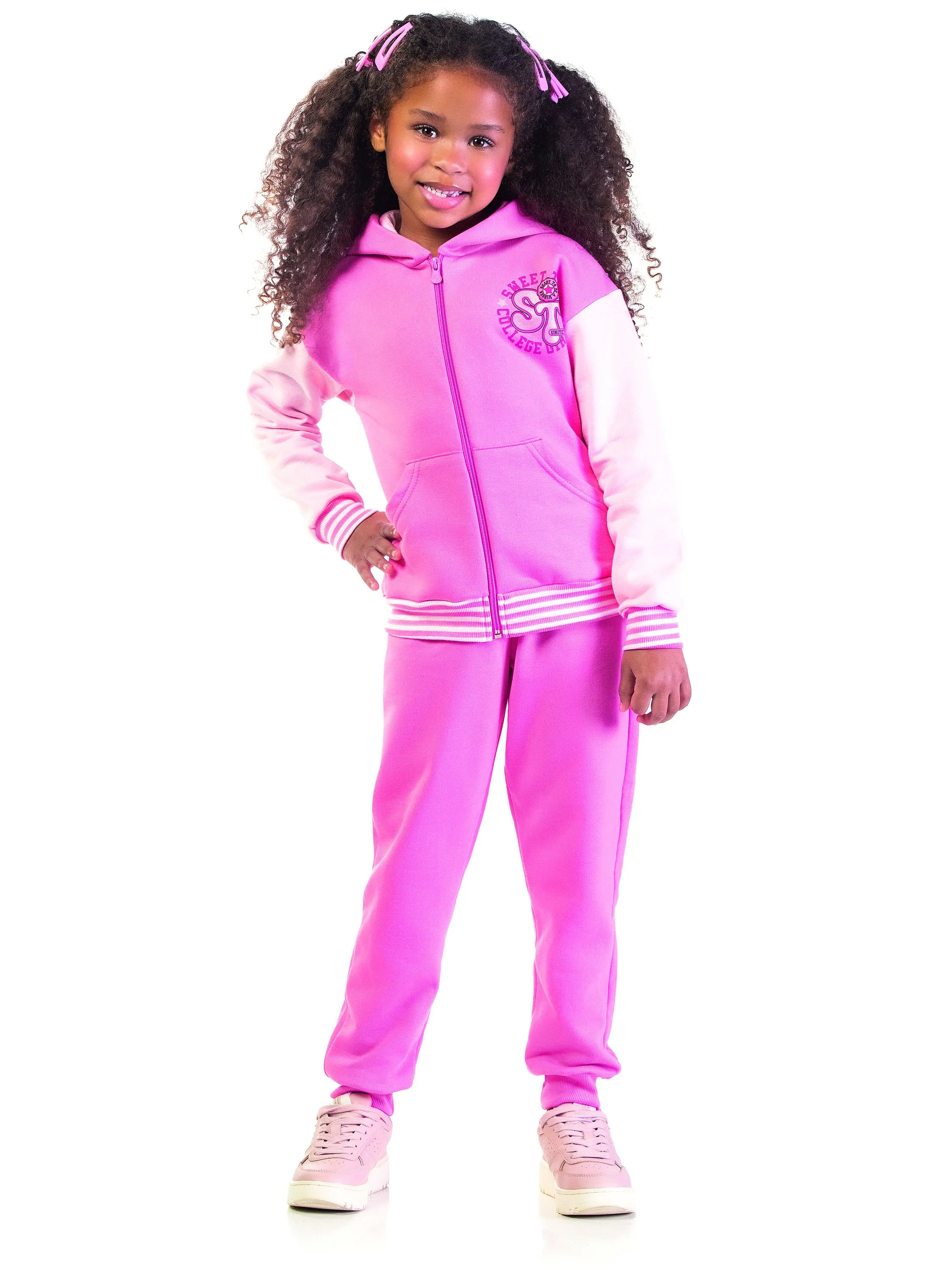 Conjunto moletom Infantil com ziper feminino Dila|03965