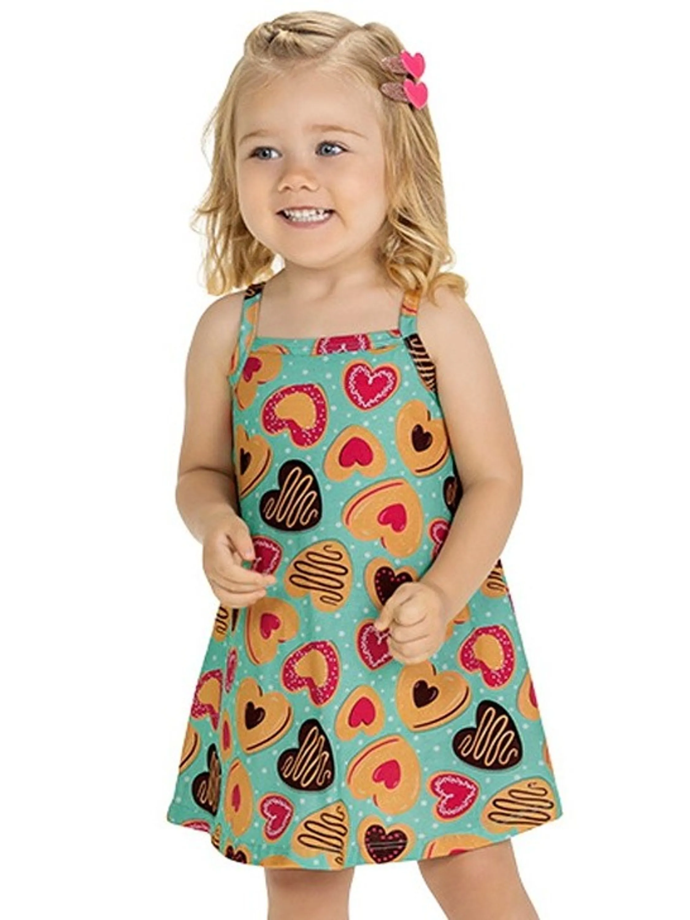 Vestido Infantil Alça Doce Coração 4ao8 | 1000499