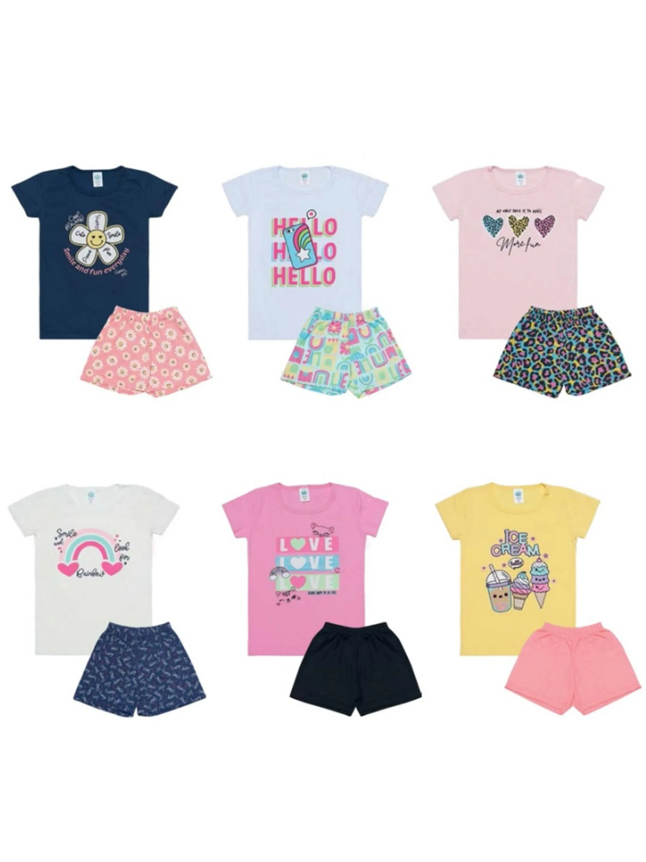 Conjunto Infantil Feminino Estampas Variadas 4ao8|VIS02