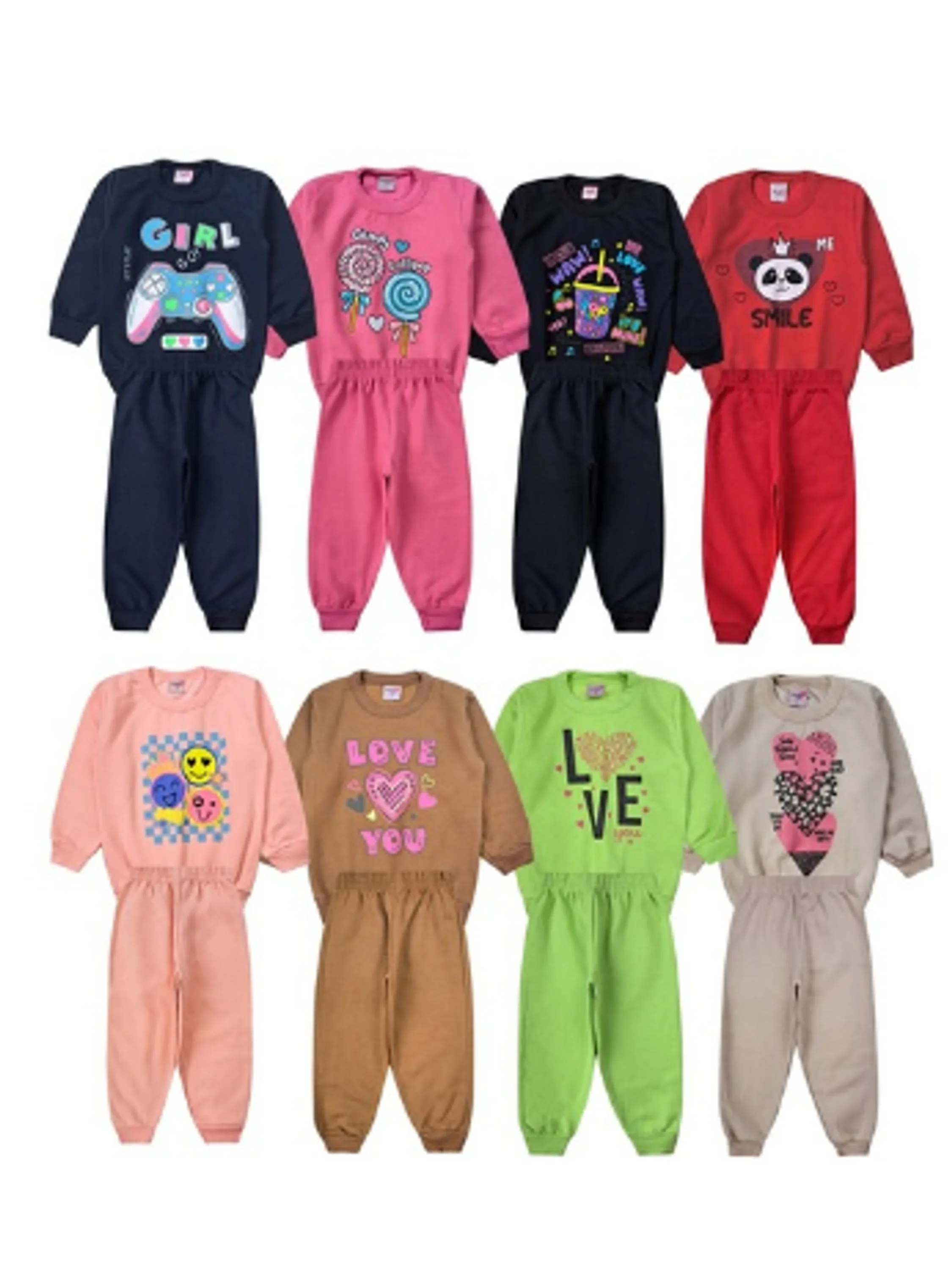 Kit Conjunto Masc. e Fem. Estampas Sortidas 1ao 8 12 und