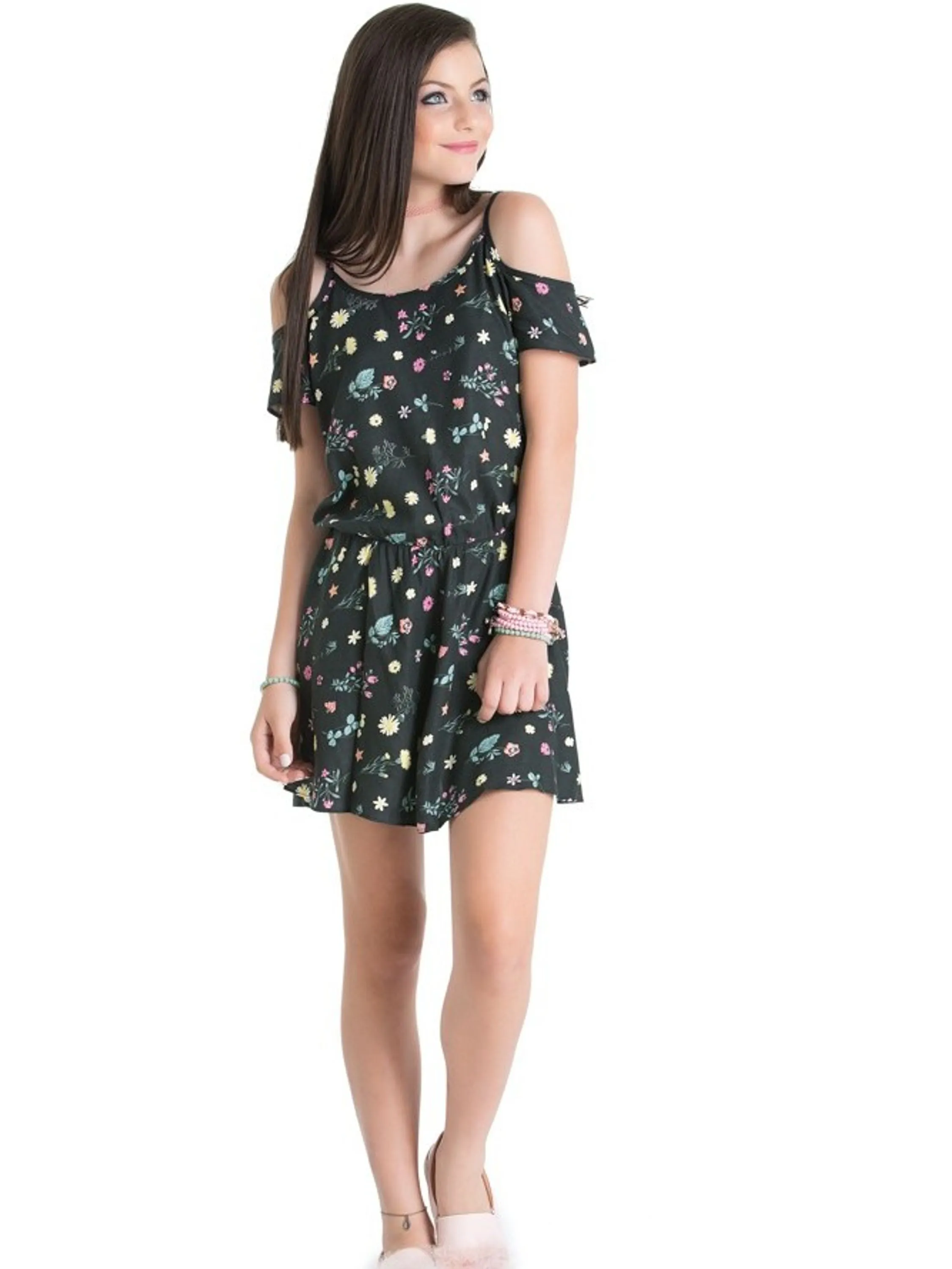 Vestido Juvenil Estampado Floral Tamanho 12 | 108538