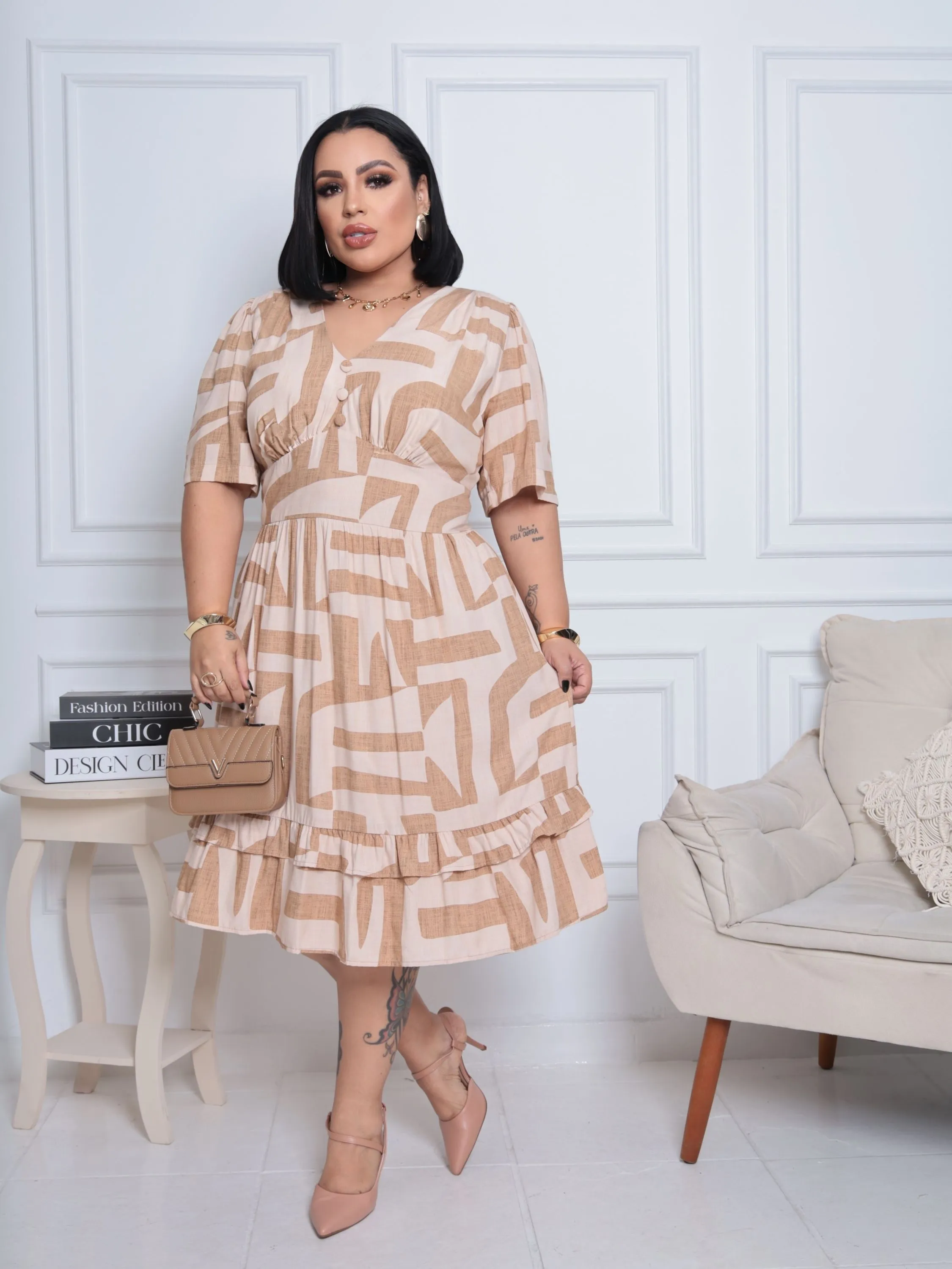 Vestido Saía Babado Duplo