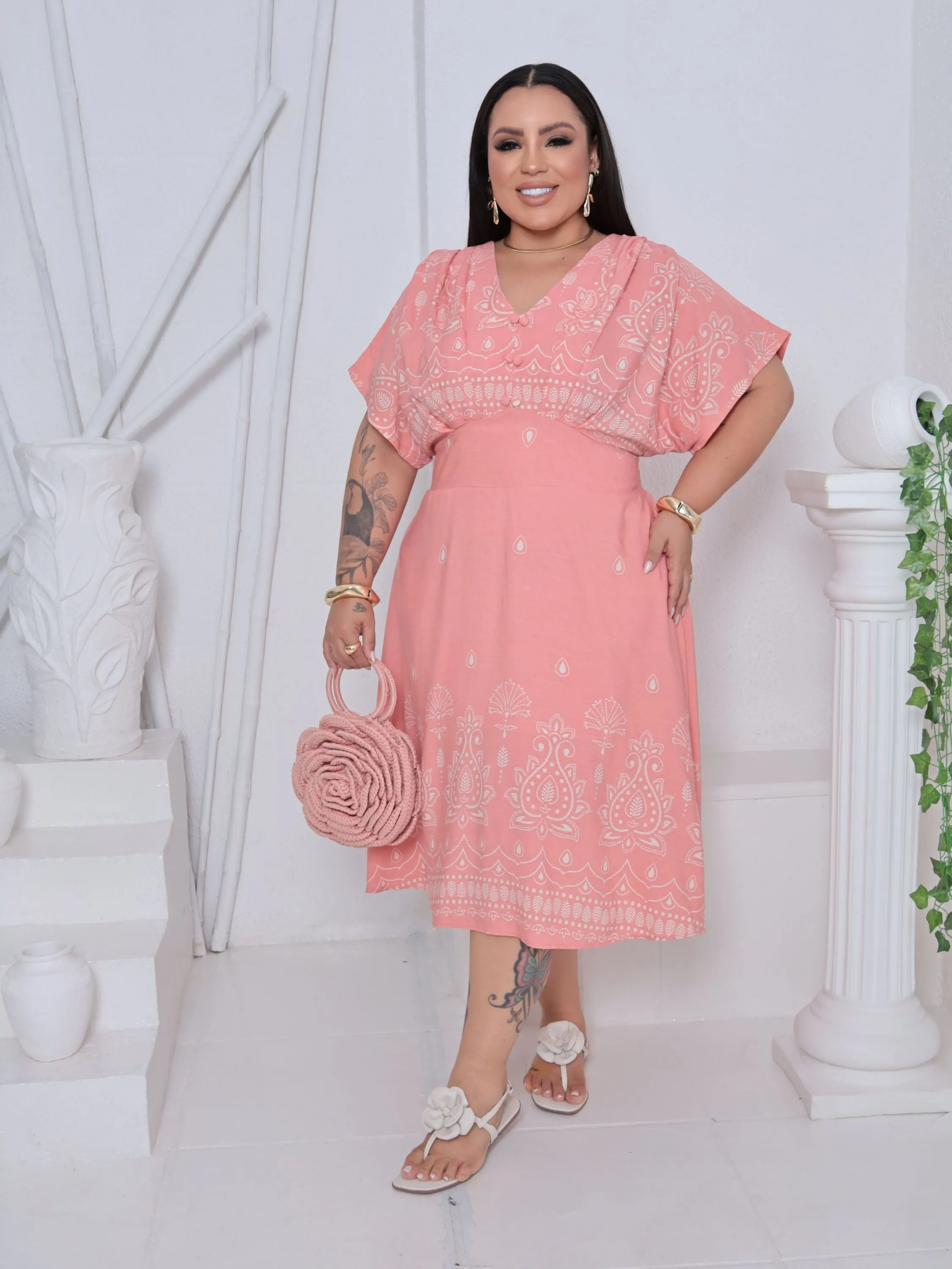 Vestido Manga Morcego