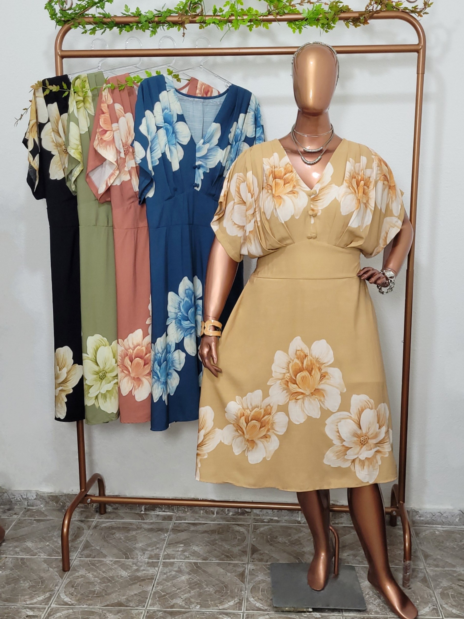 Vestido Manga Morcego Midi