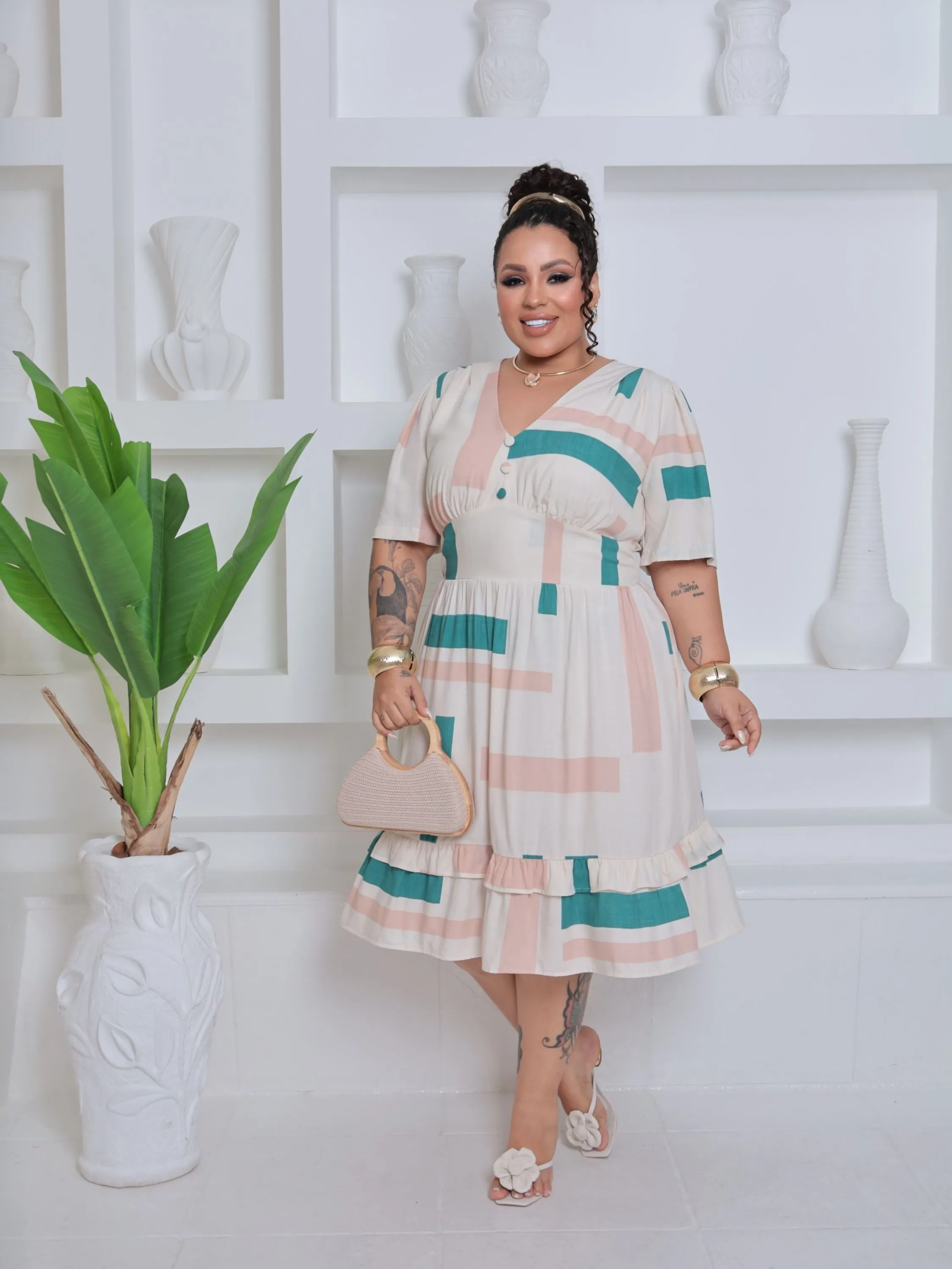 Vestido Saia Babado Duplo