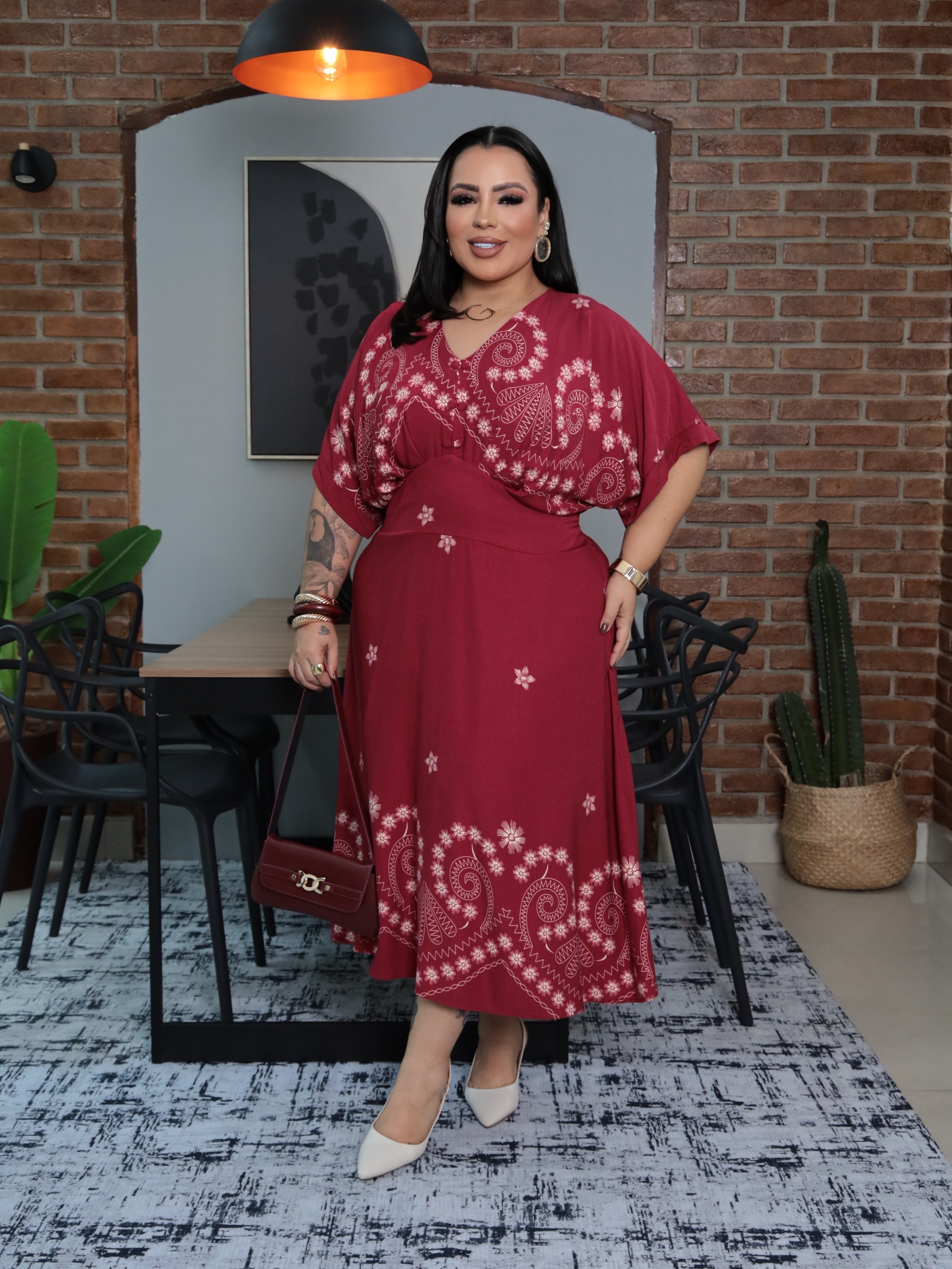 Vestido Manga Morcego