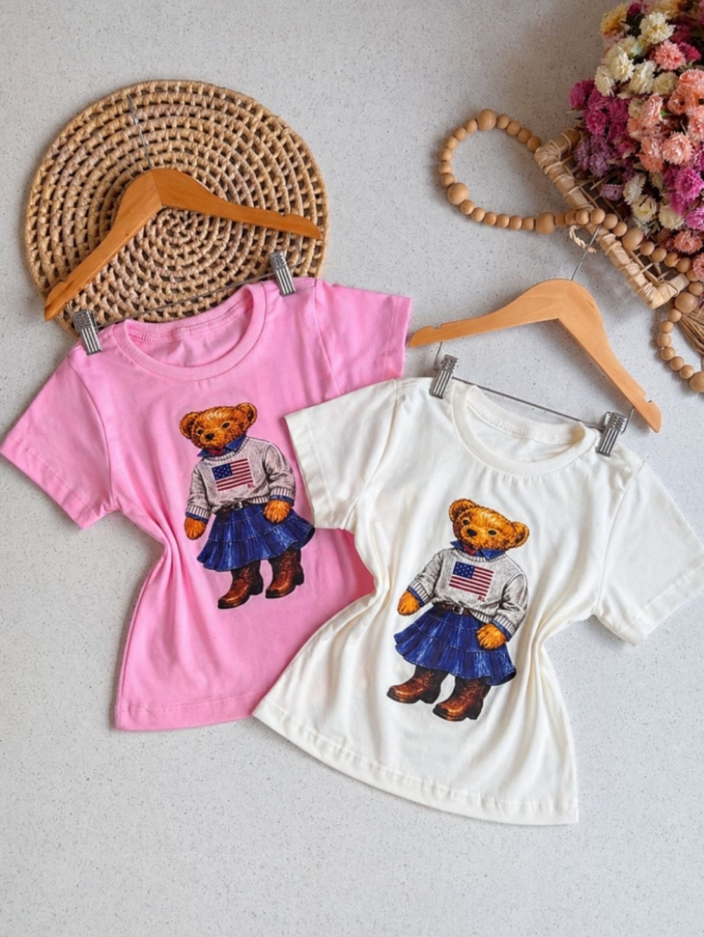 T-shirt Urso USA Infantil