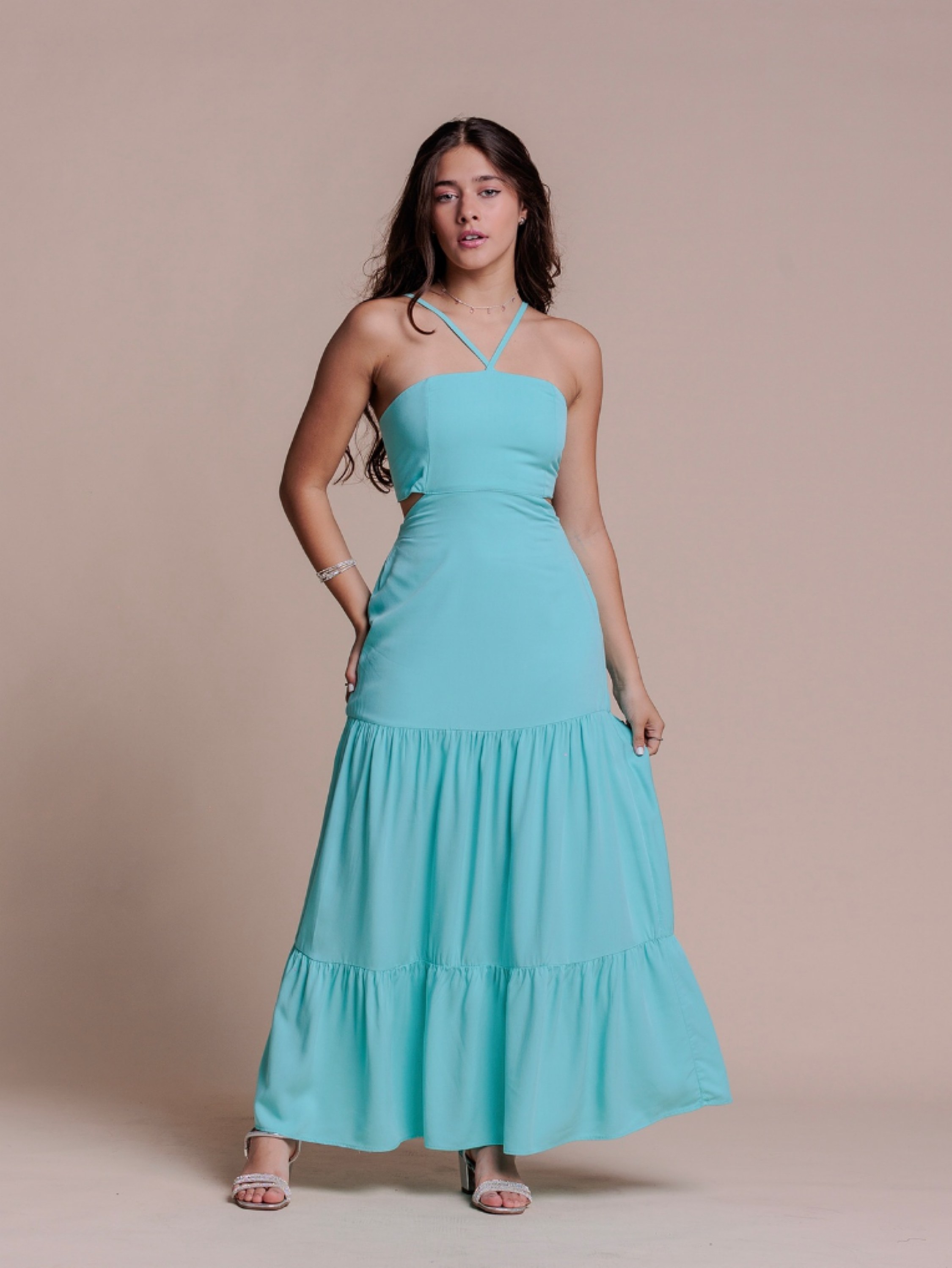 Vestido Costas Aberta Juvenil