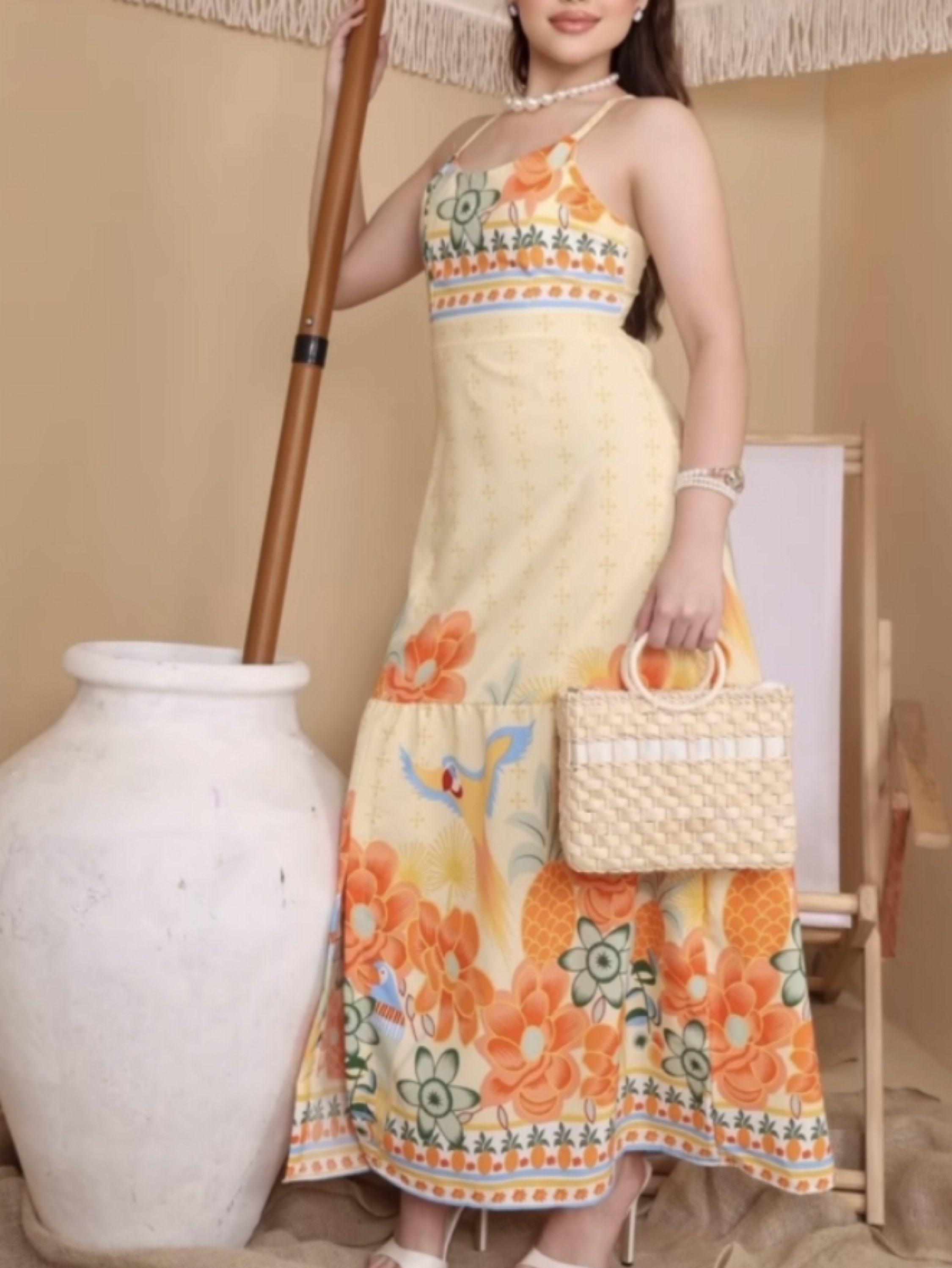 Vestido Longo Estampado Juvenil