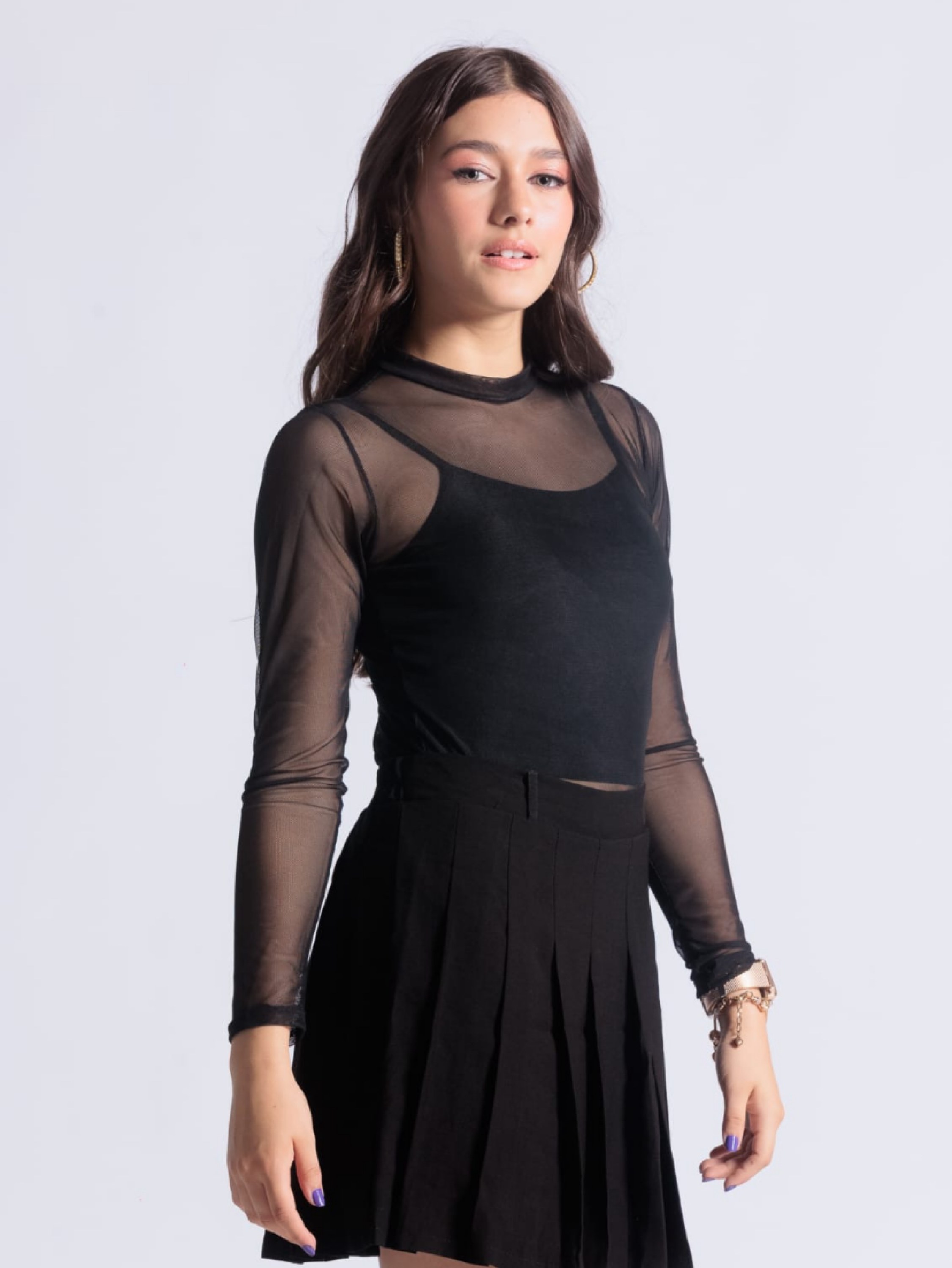 Tule Manga Longa com Top Juvenil