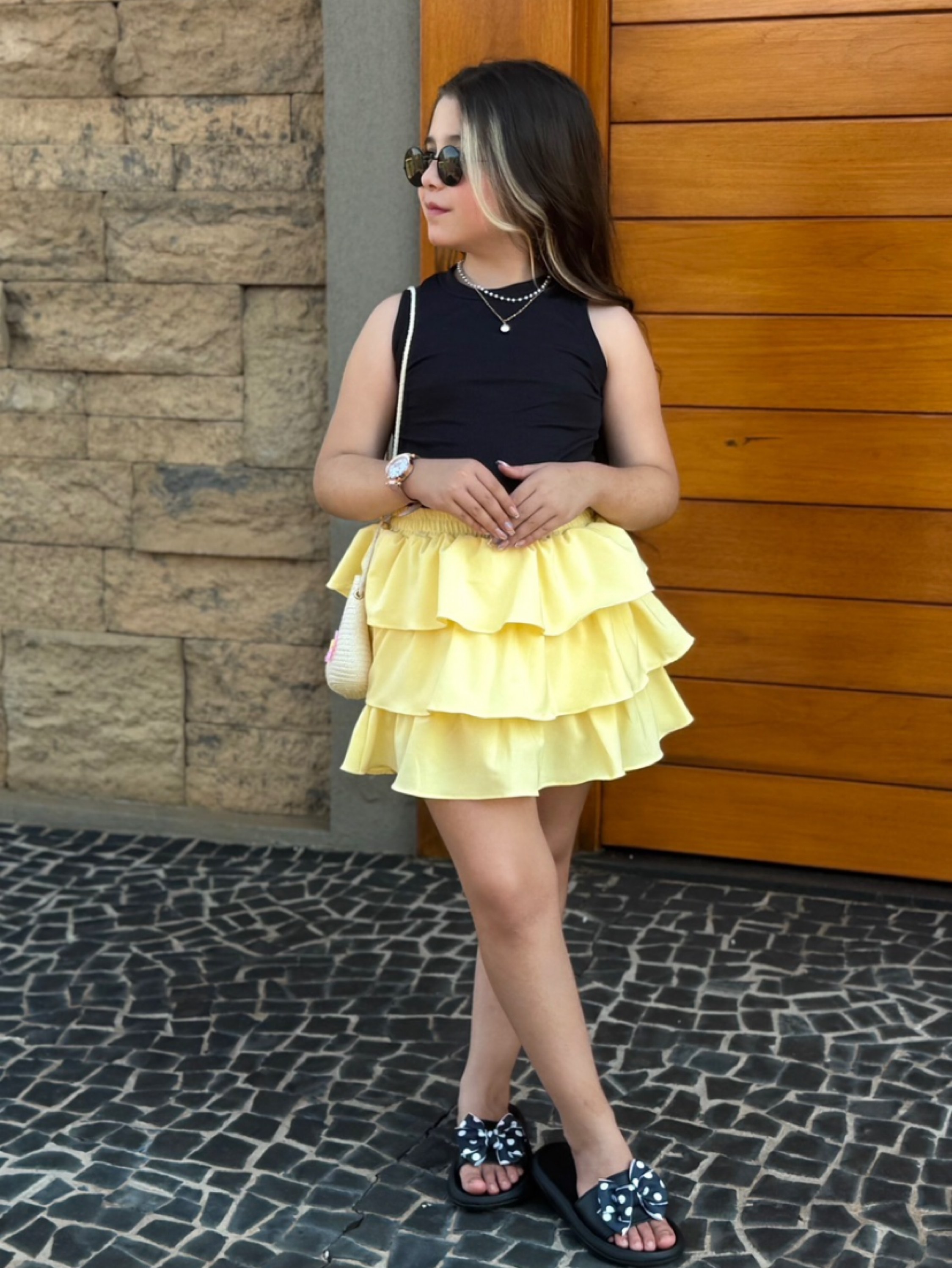 Short Saia Babados Infantil