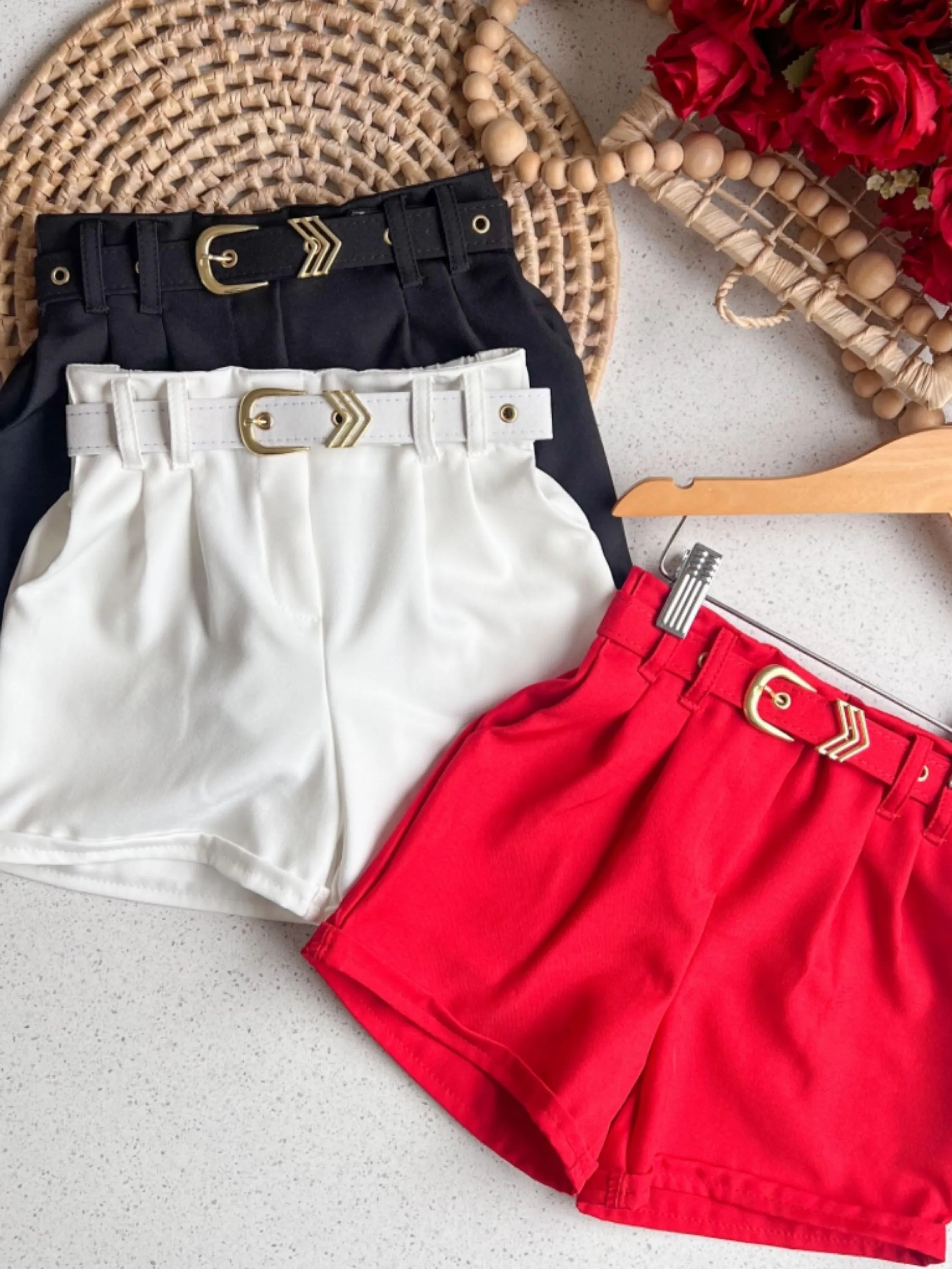 Shorts cinto encapado Infantil