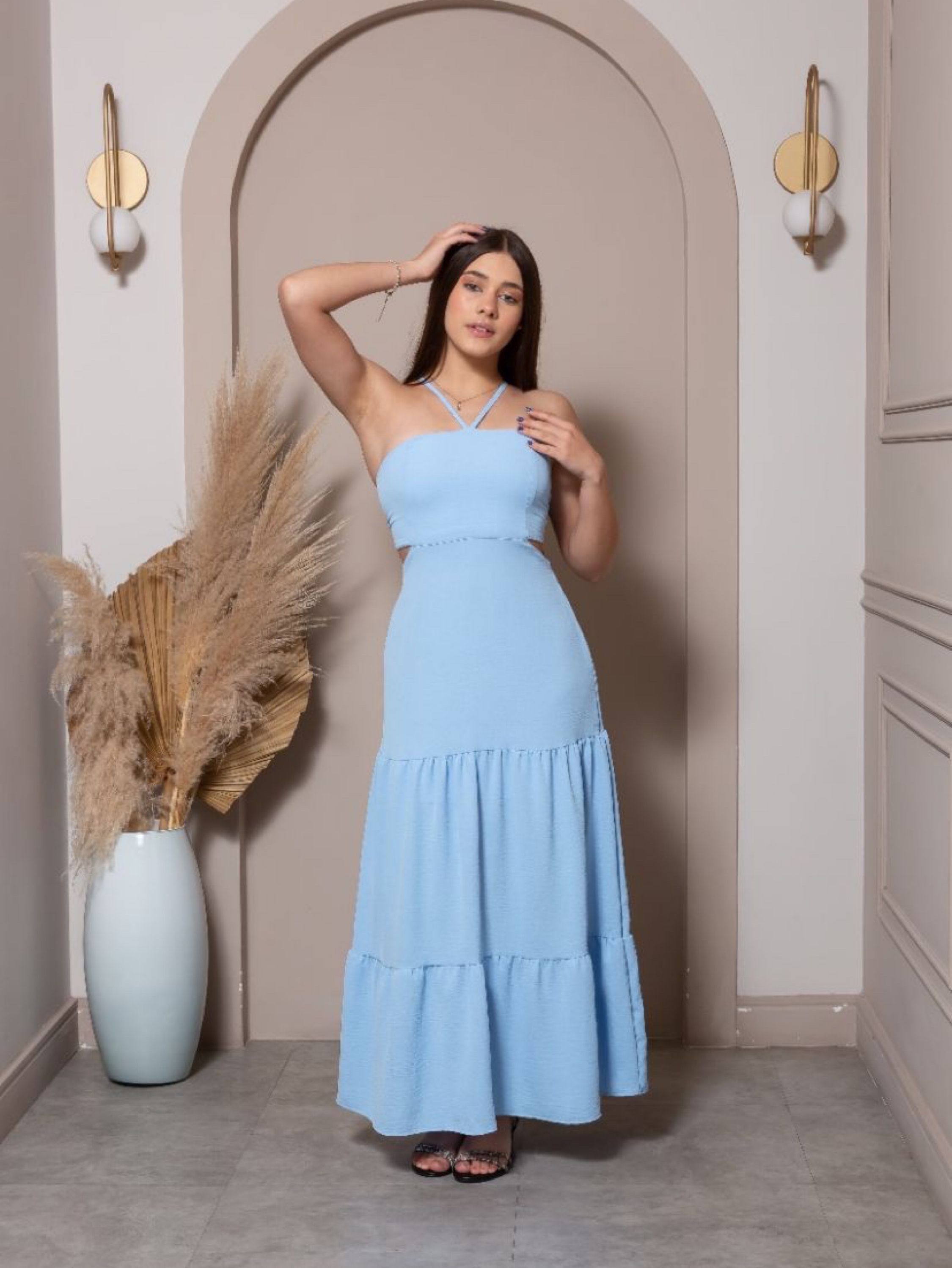 Vestido Longo costas aberta Juvenil