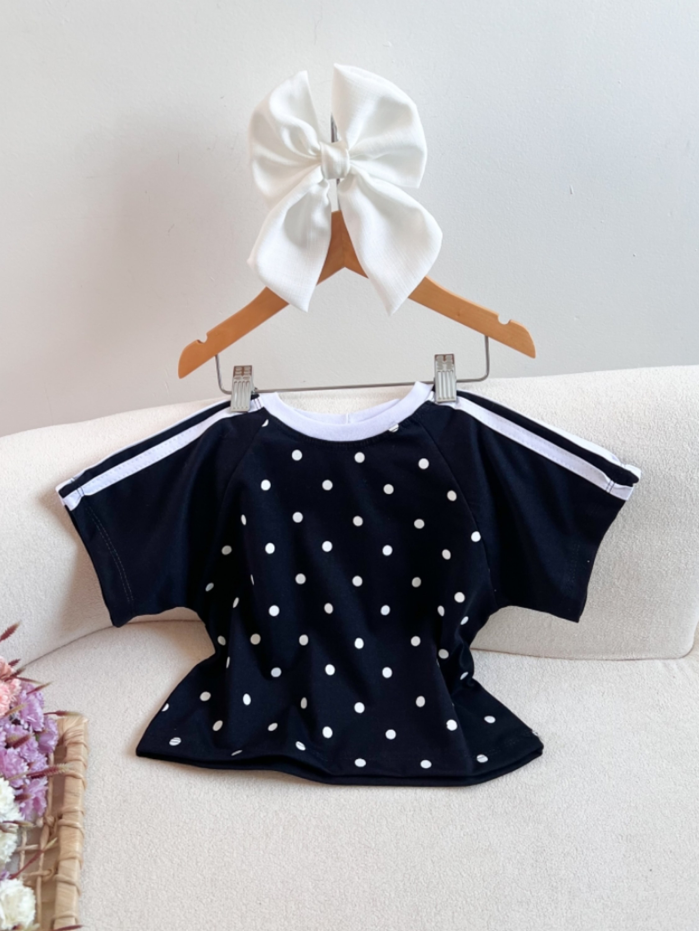 Cropped Poá Listra Infantil