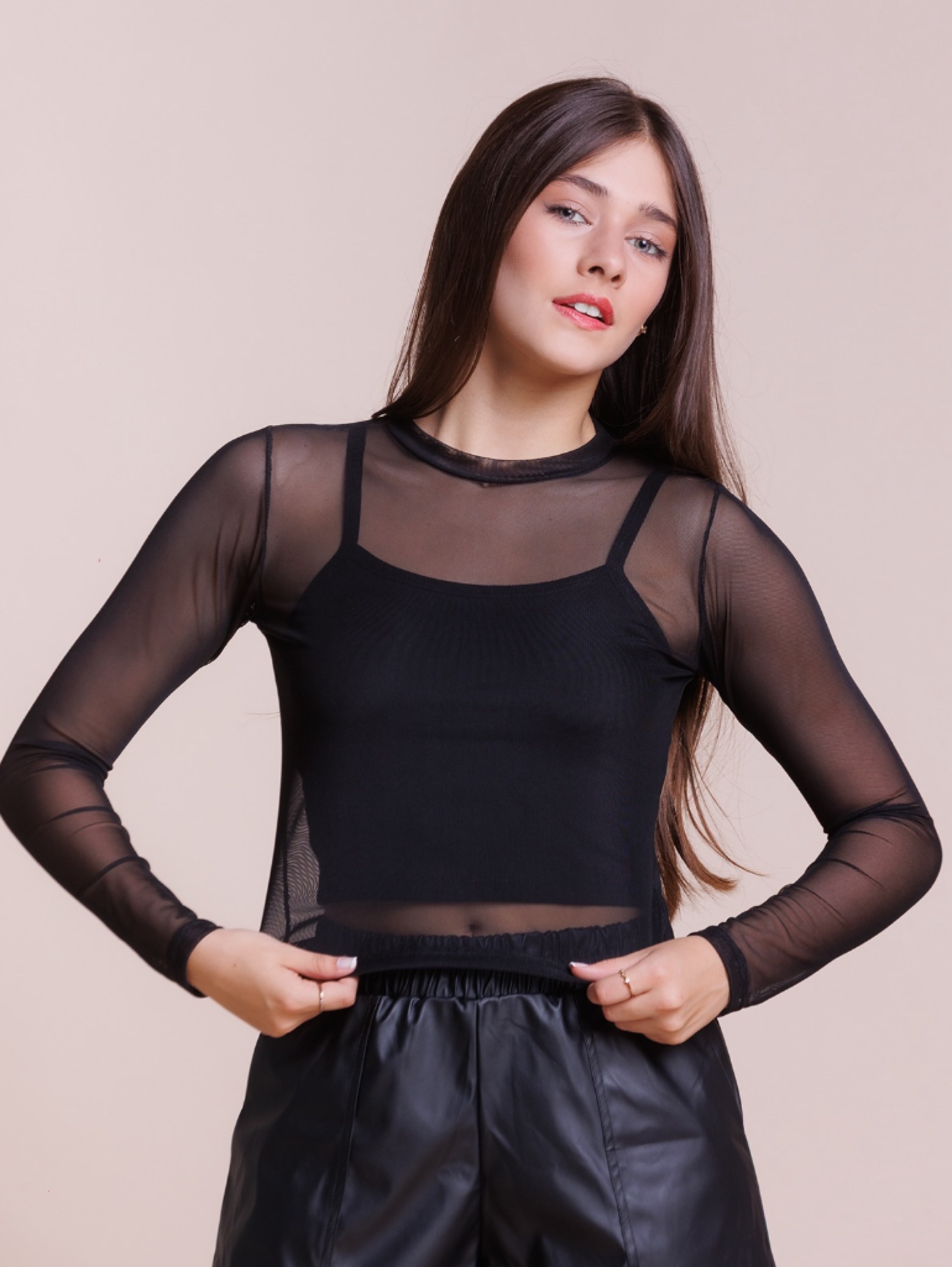 Tule Manga Longa com Top Juvenil