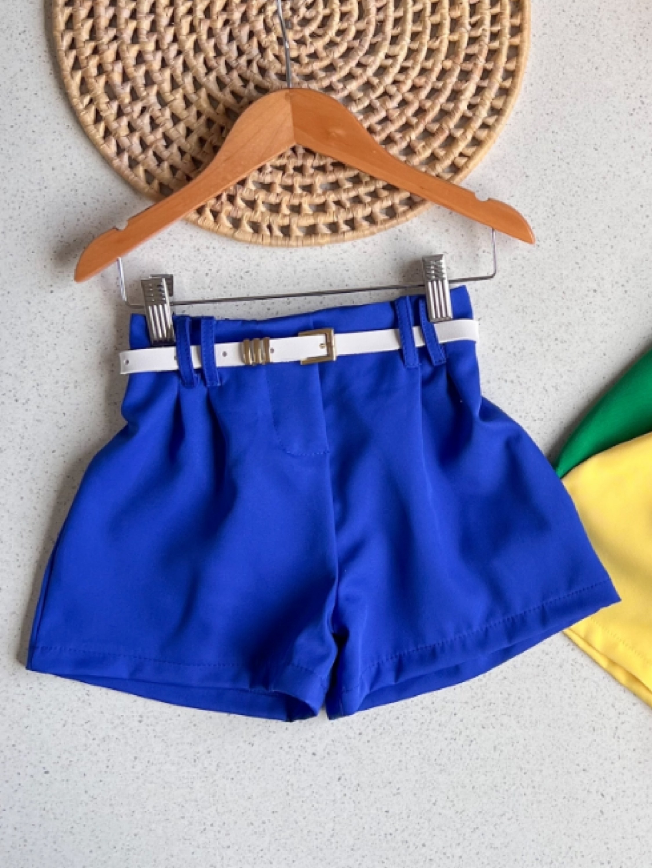 Short com cinto Brasil Infantil