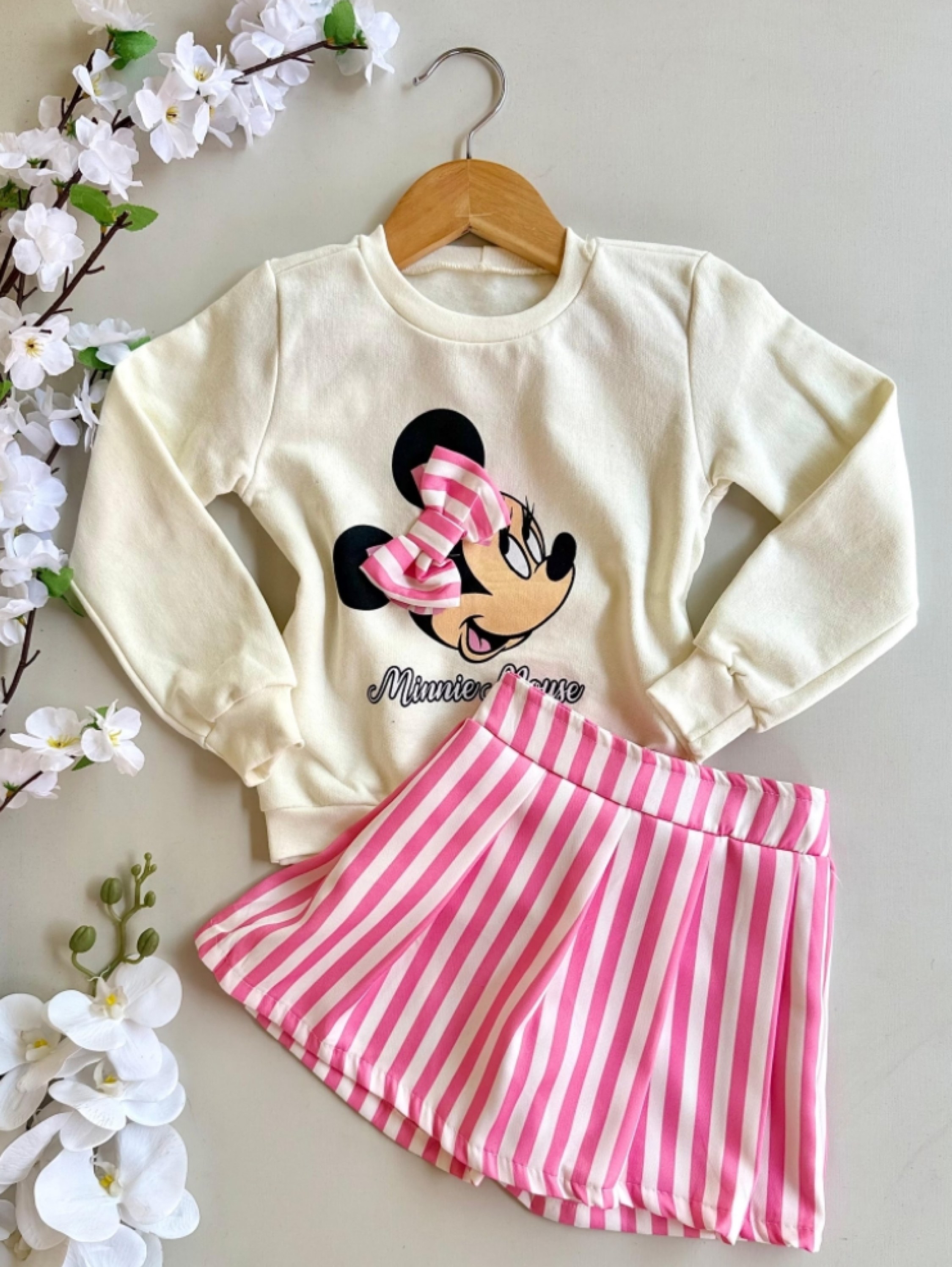 Conjunto Minnie Listrado Infantil