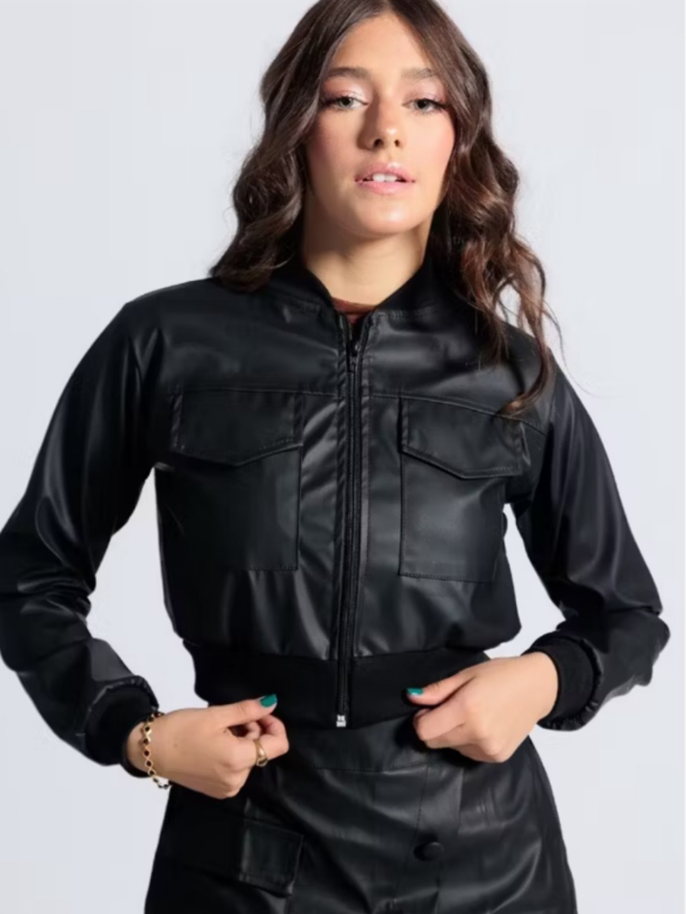 Jaqueta Couro Zíper Juvenil