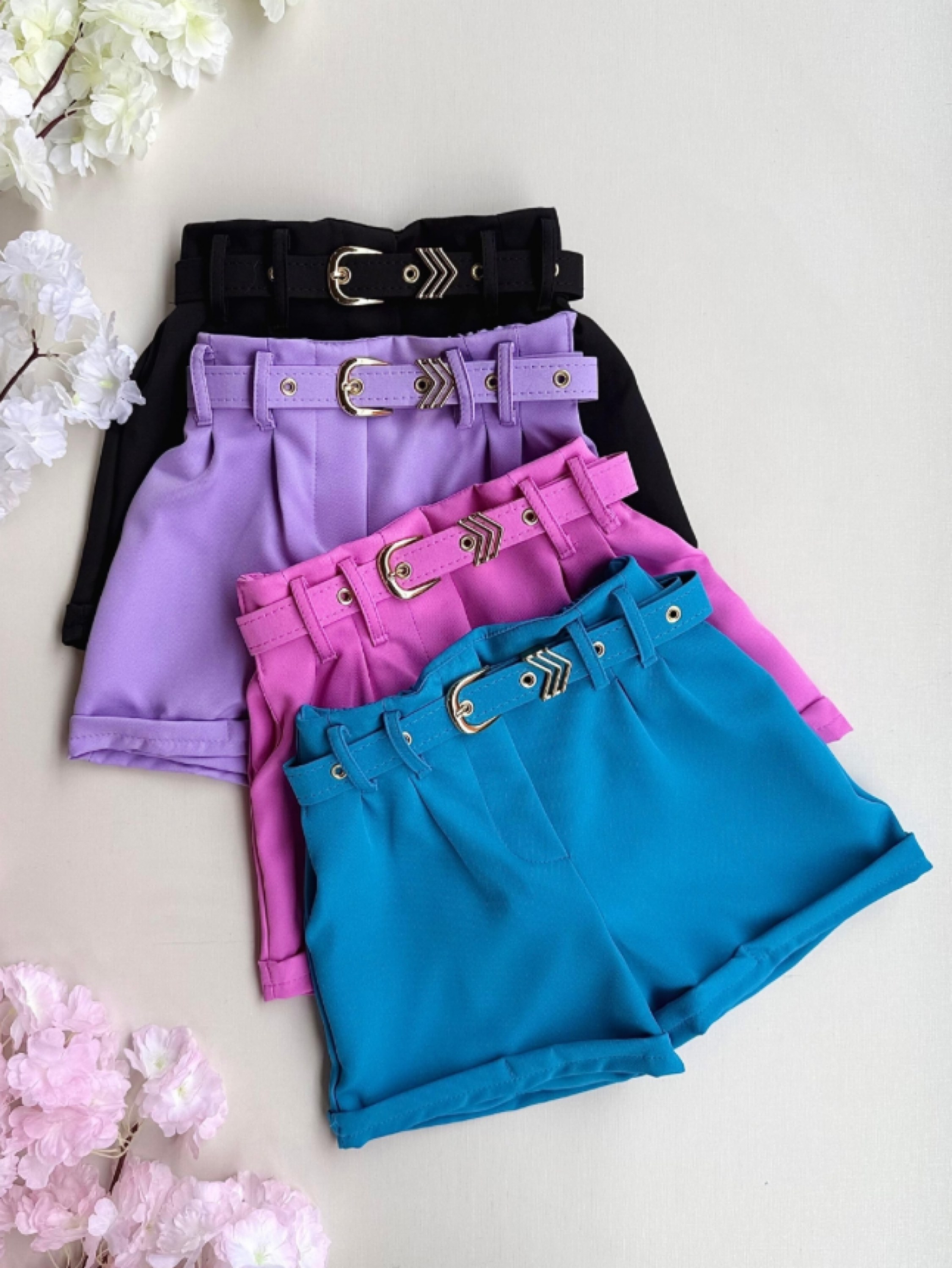 Shorts Alfaiataria com Cinto Infantil