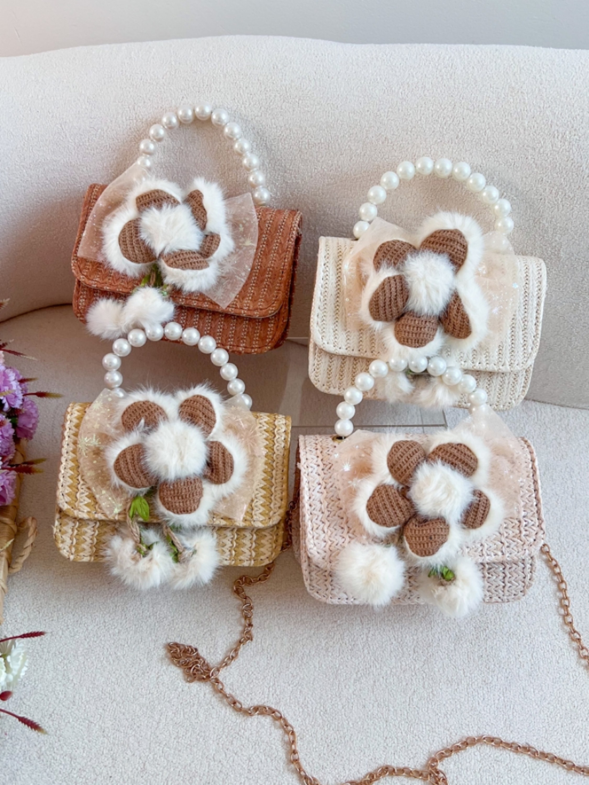 Bolsa Flor de Algodão Infantil