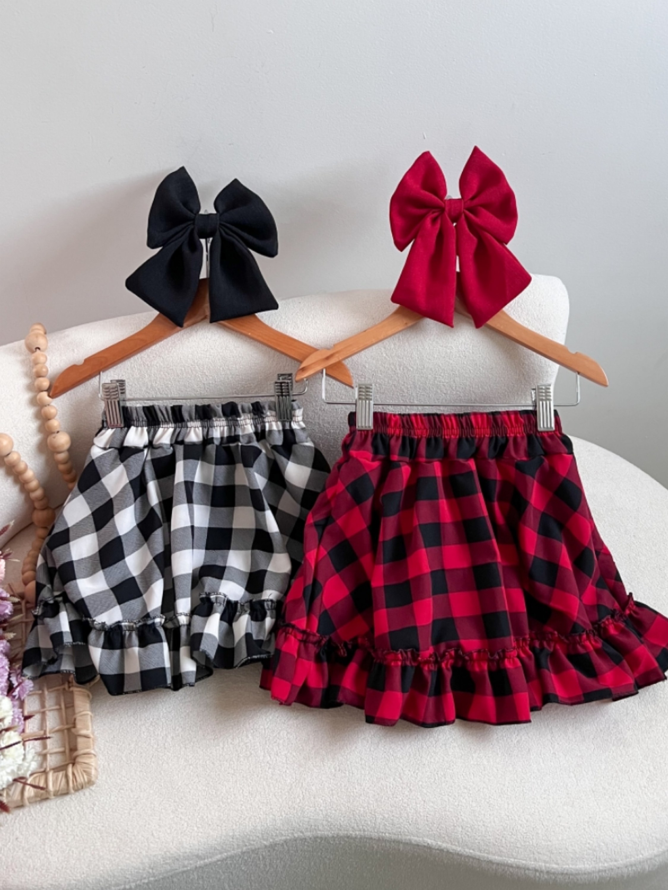 Shorts Saia Xadrez Fluido Infantil