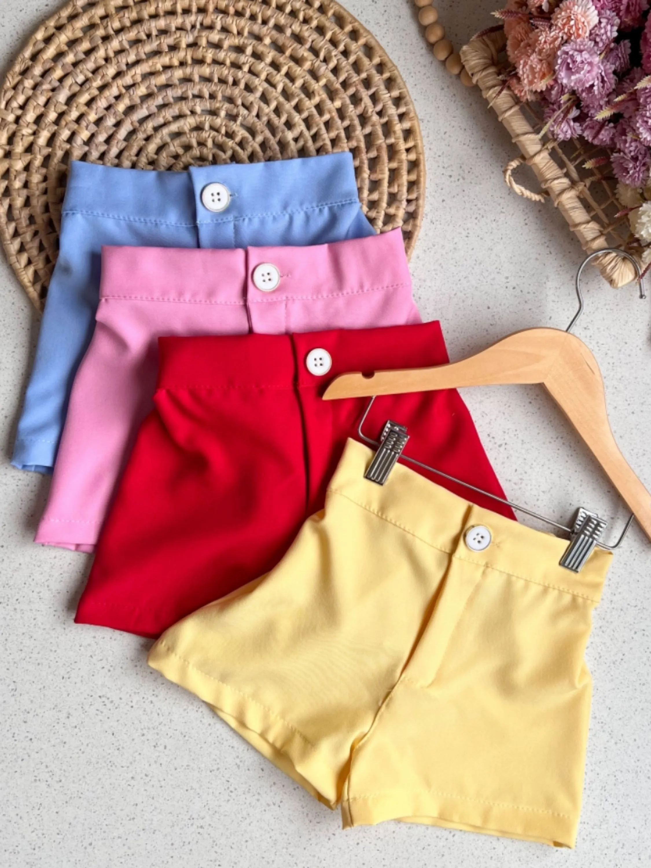 Shorts alfaiataria botão Infantil