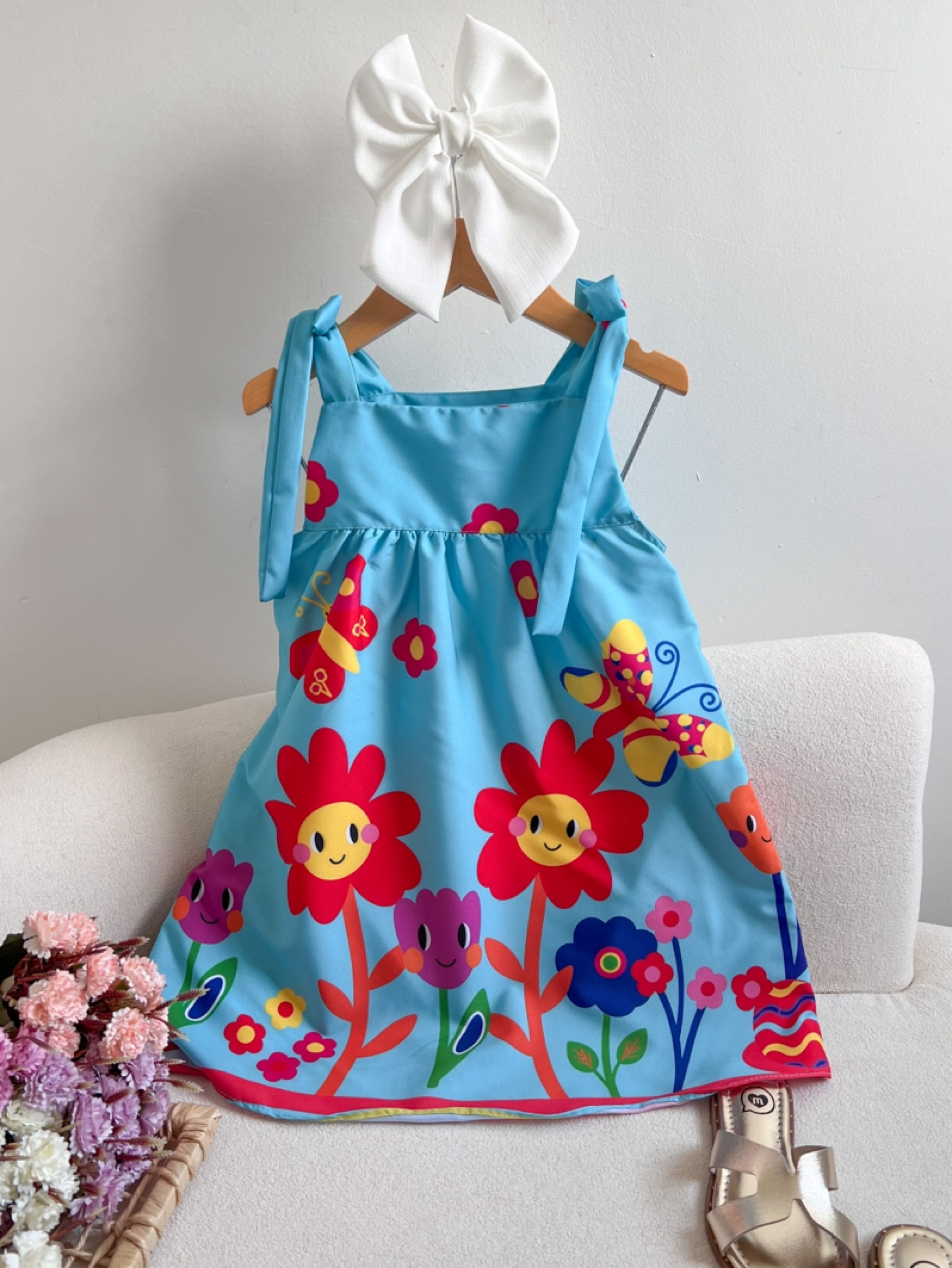 Vestido Estampado Laço Infantil