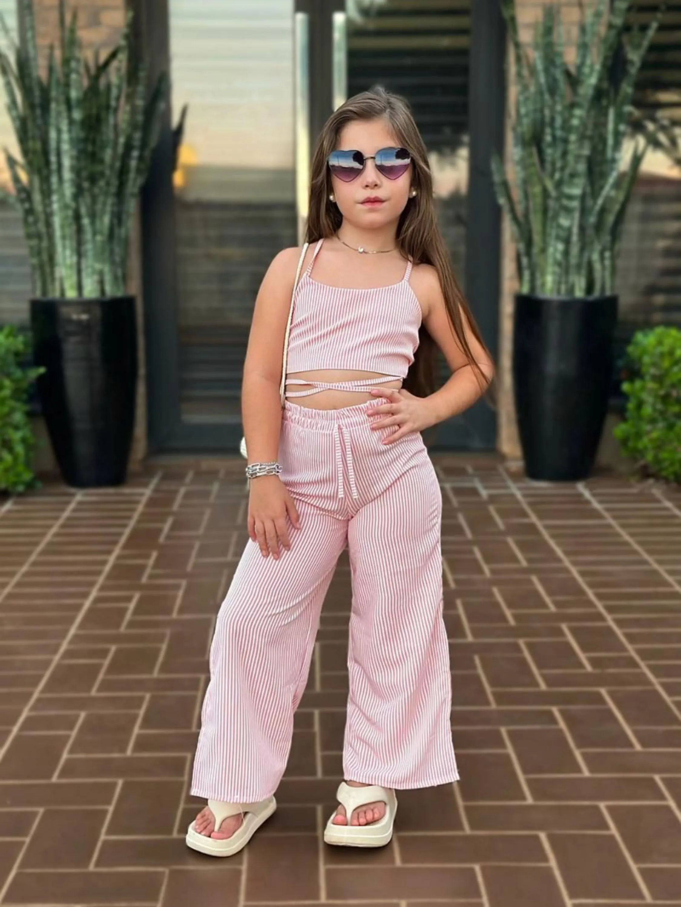 Conjunto cropped calça Infantil