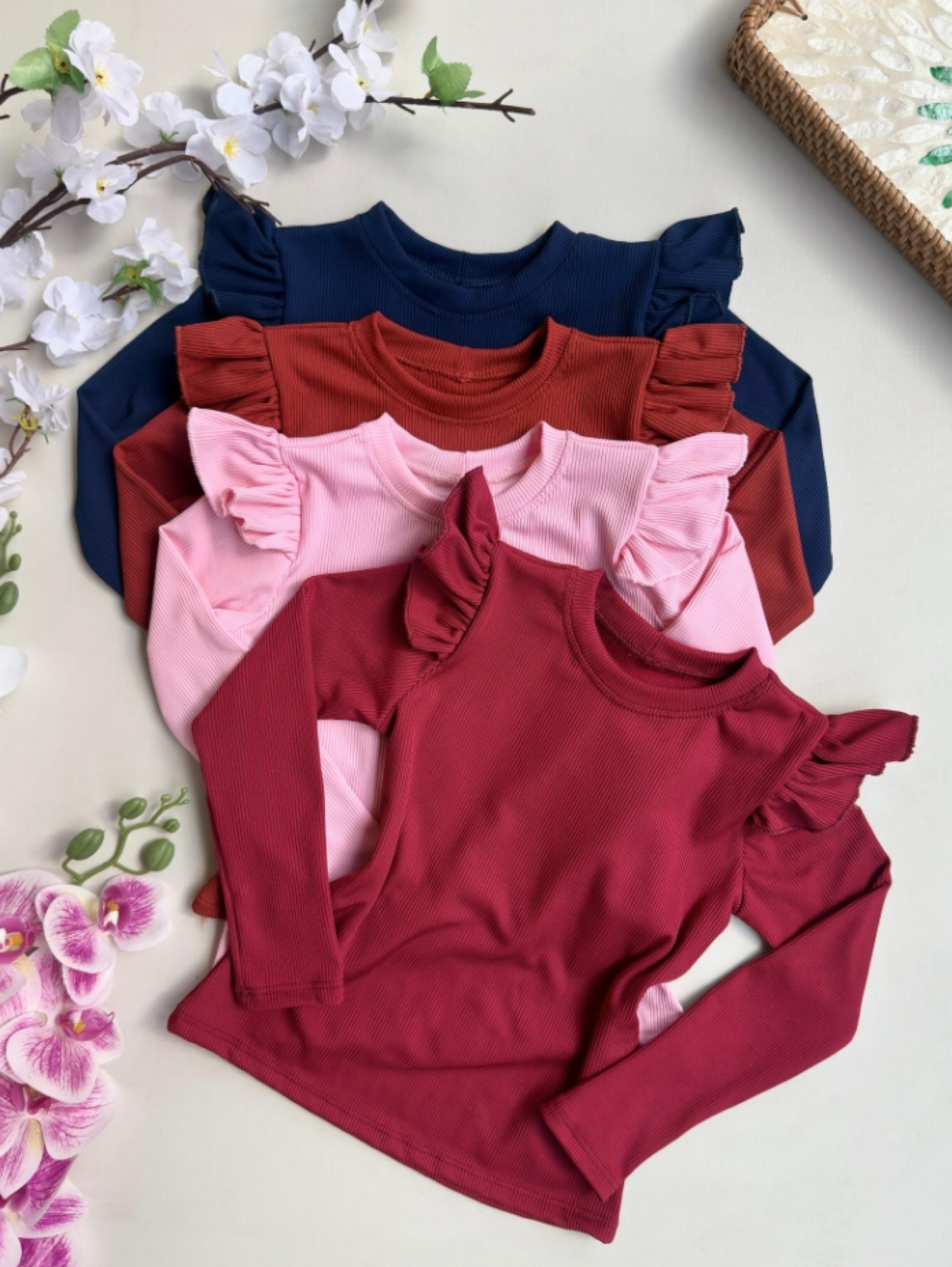 Blusa Manga Longa Fru Fru Infantil