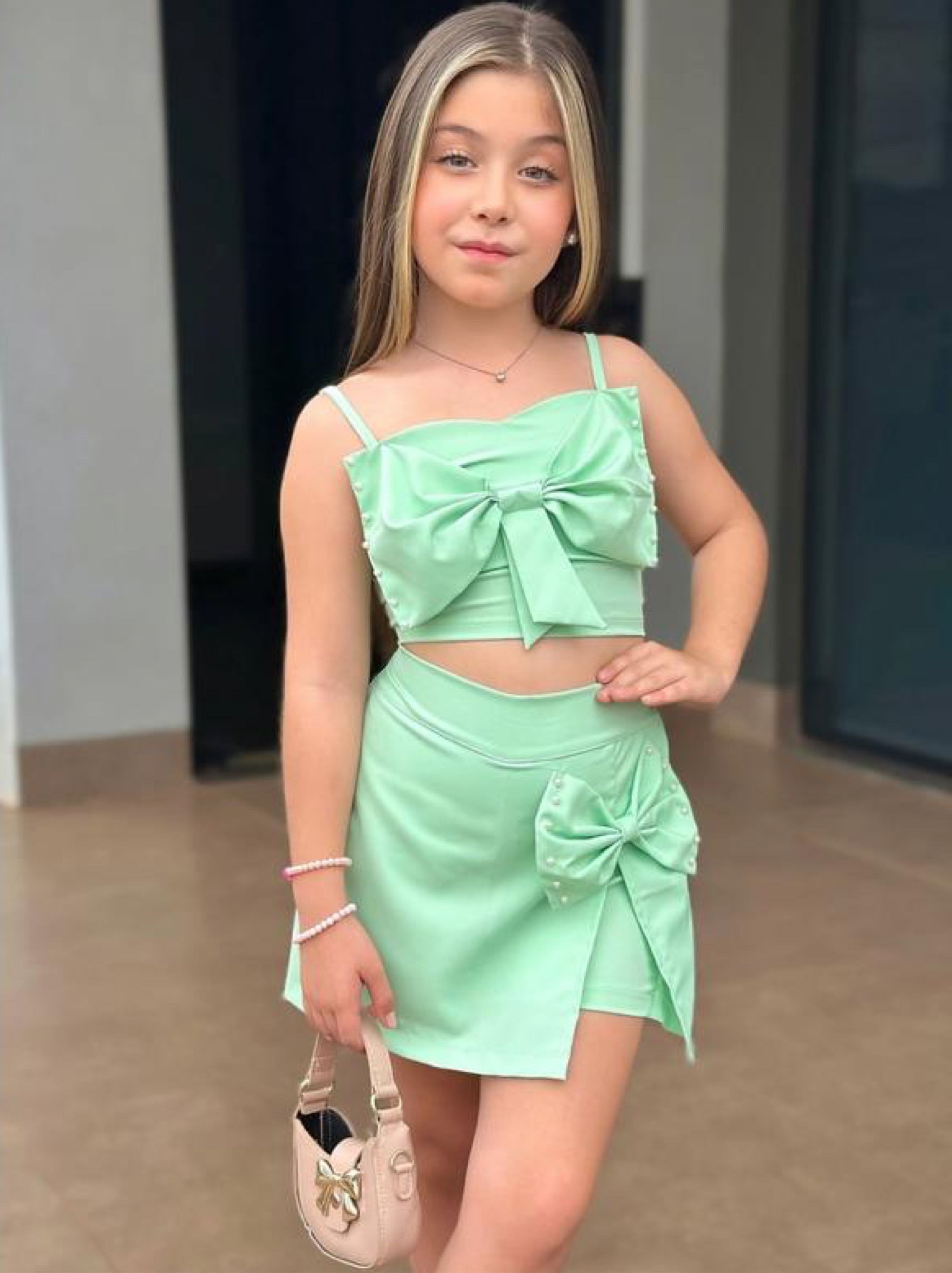 Conjunto cropped laço Infantil