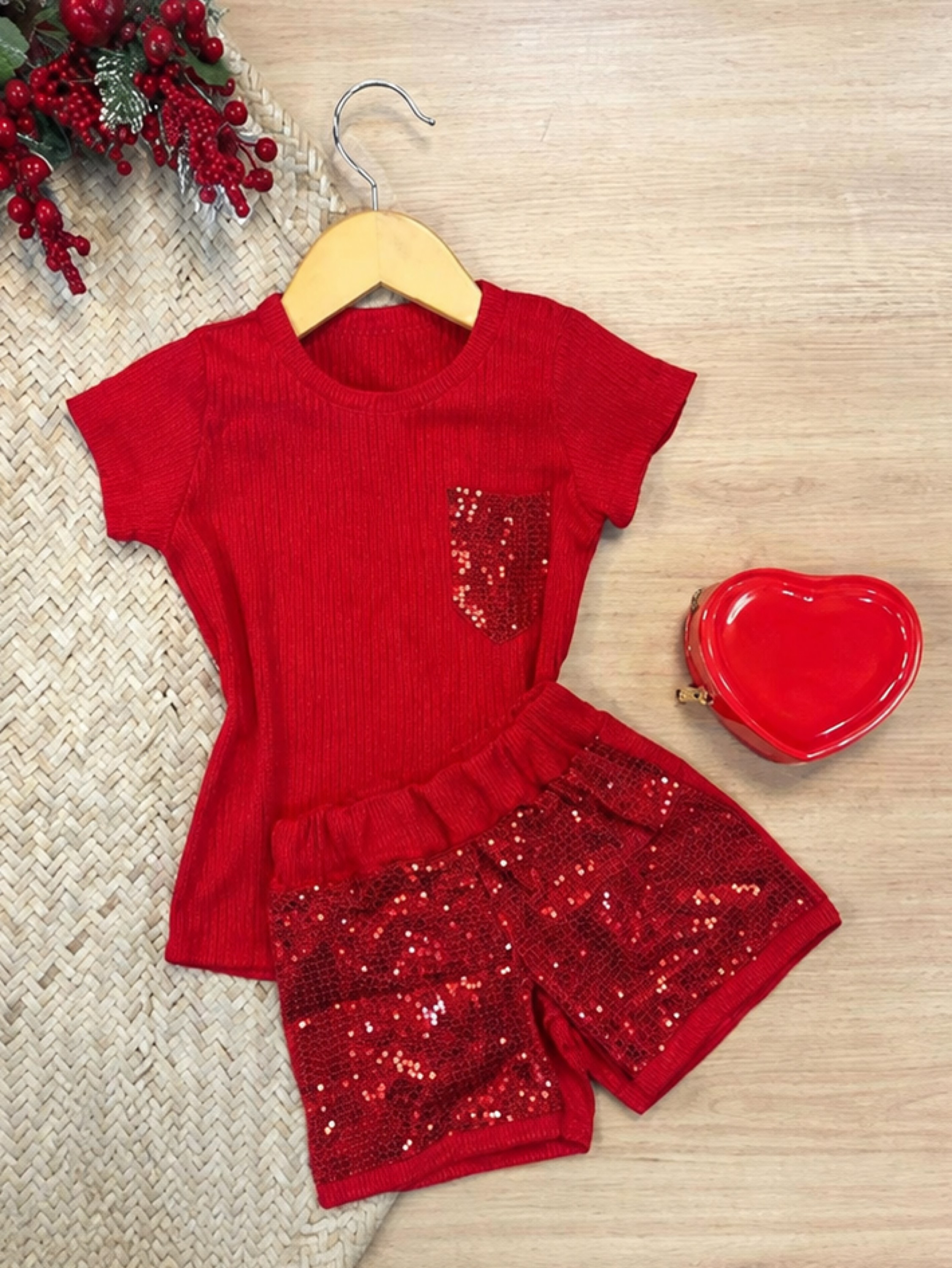 Conjunto Paetê Infantil/Juvenil