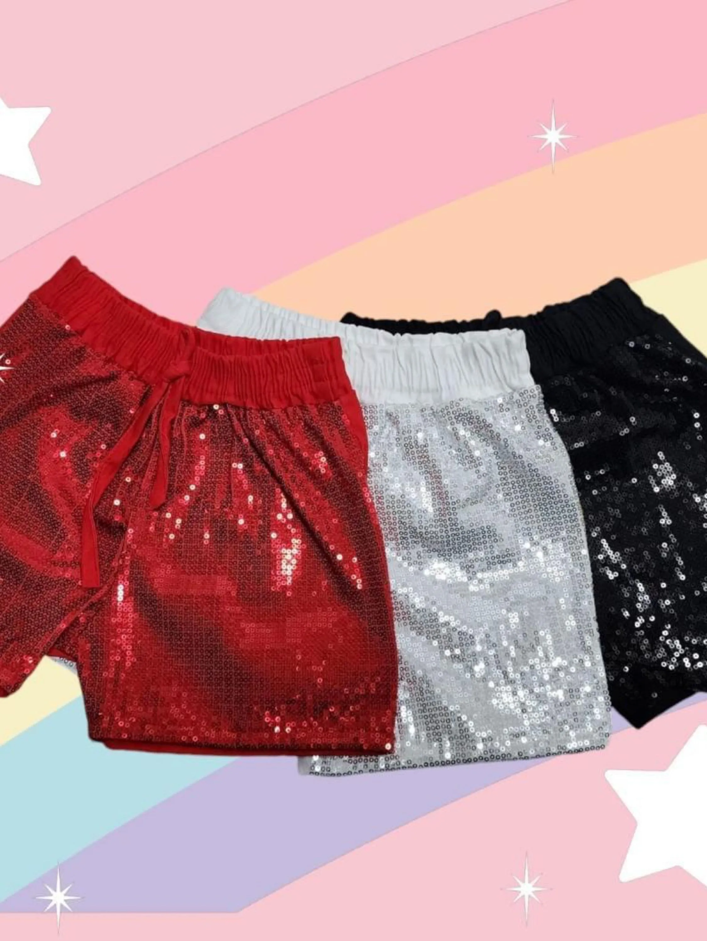 Shorts paetê infantil