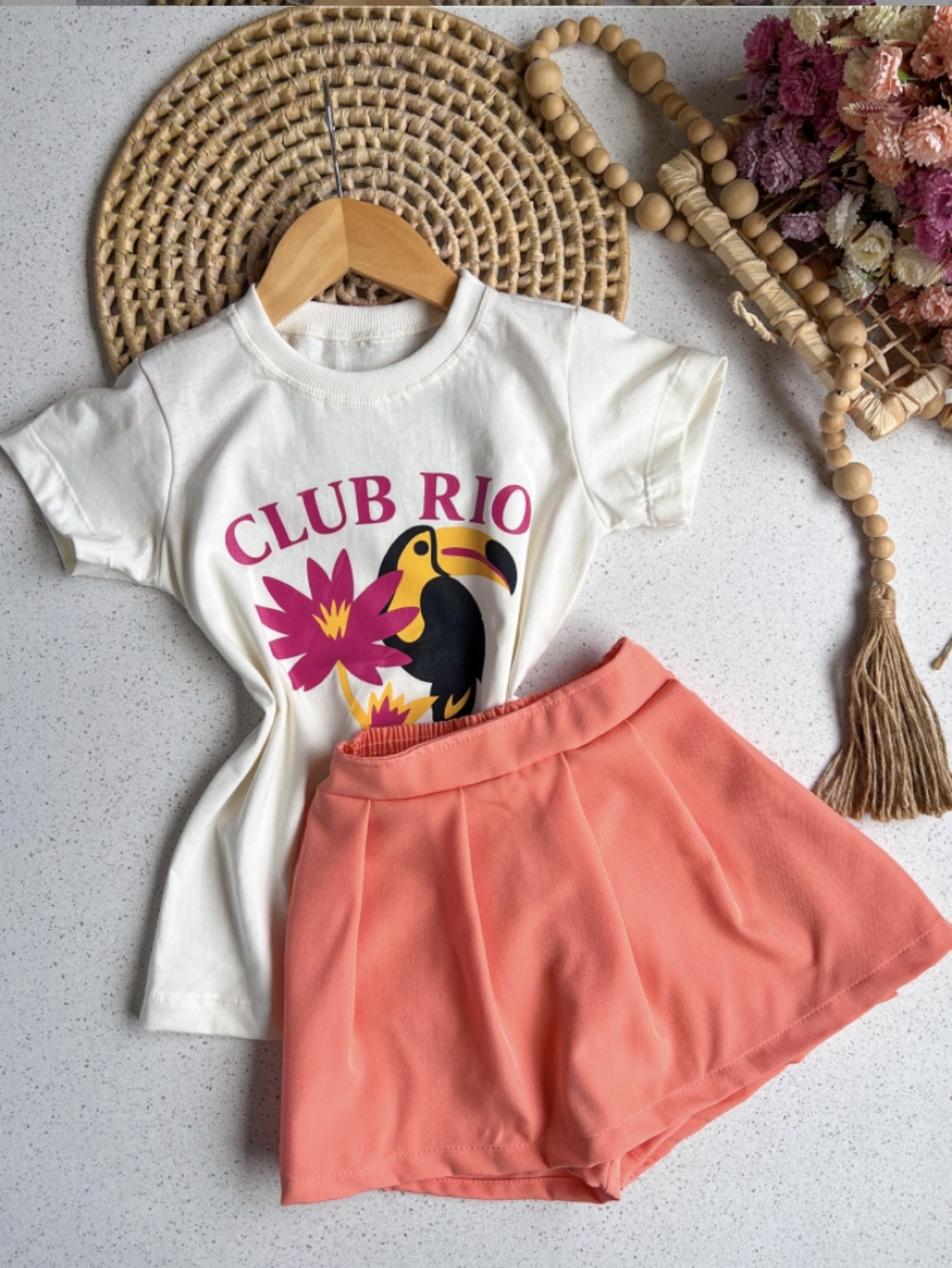 Conjunto Short Saia Tropical Infantil