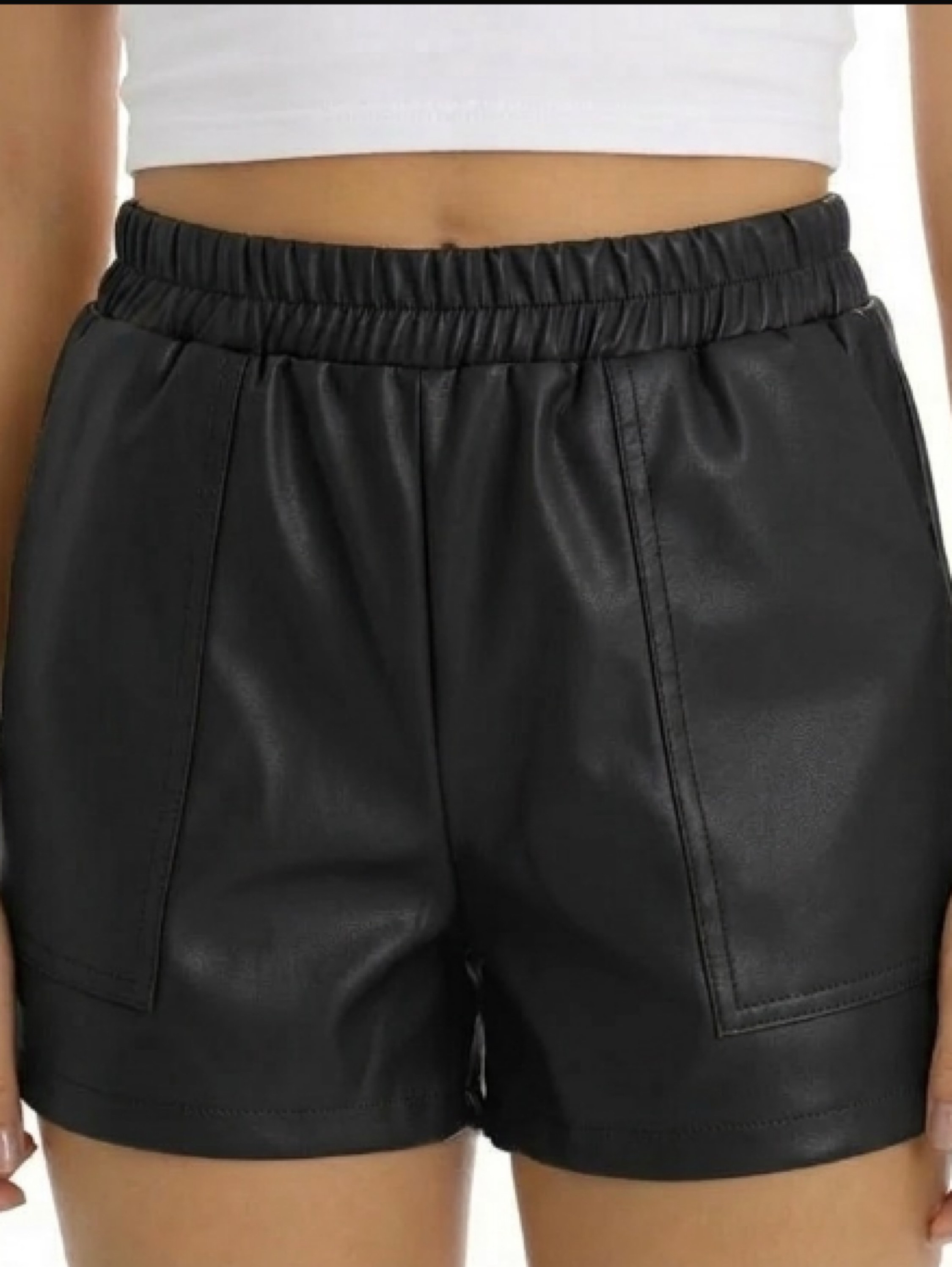 Shorts Couro com Bolso Juvenil