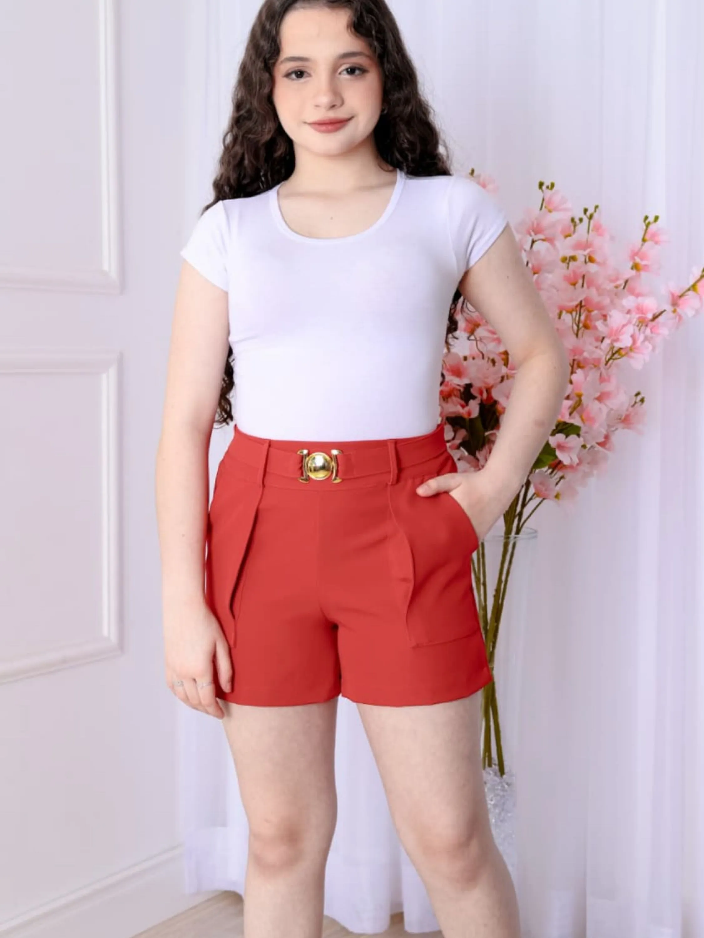 Shorts Cargo com Fivela Juvenil