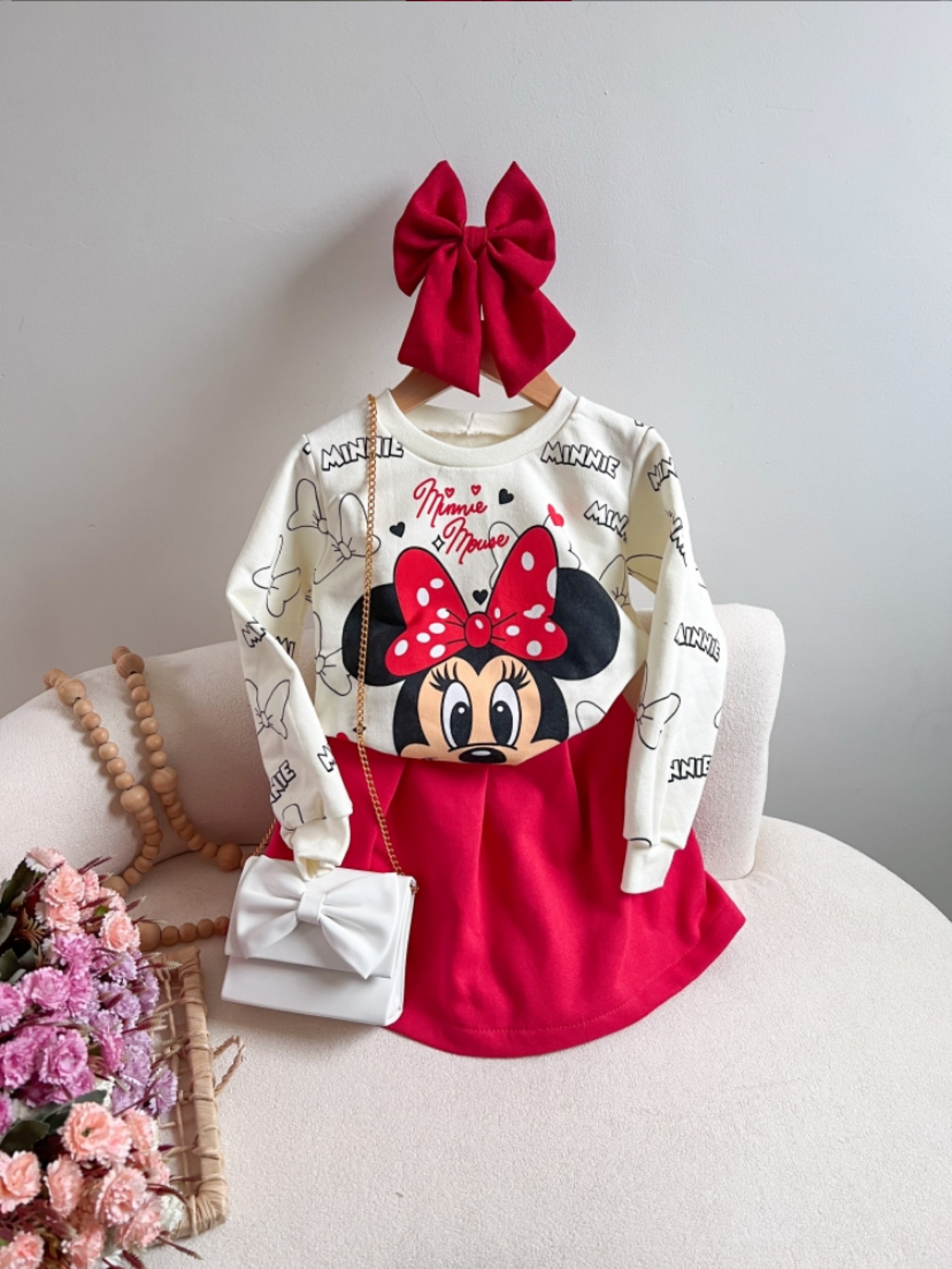 Conjunto Minnie Vermelho Infantil