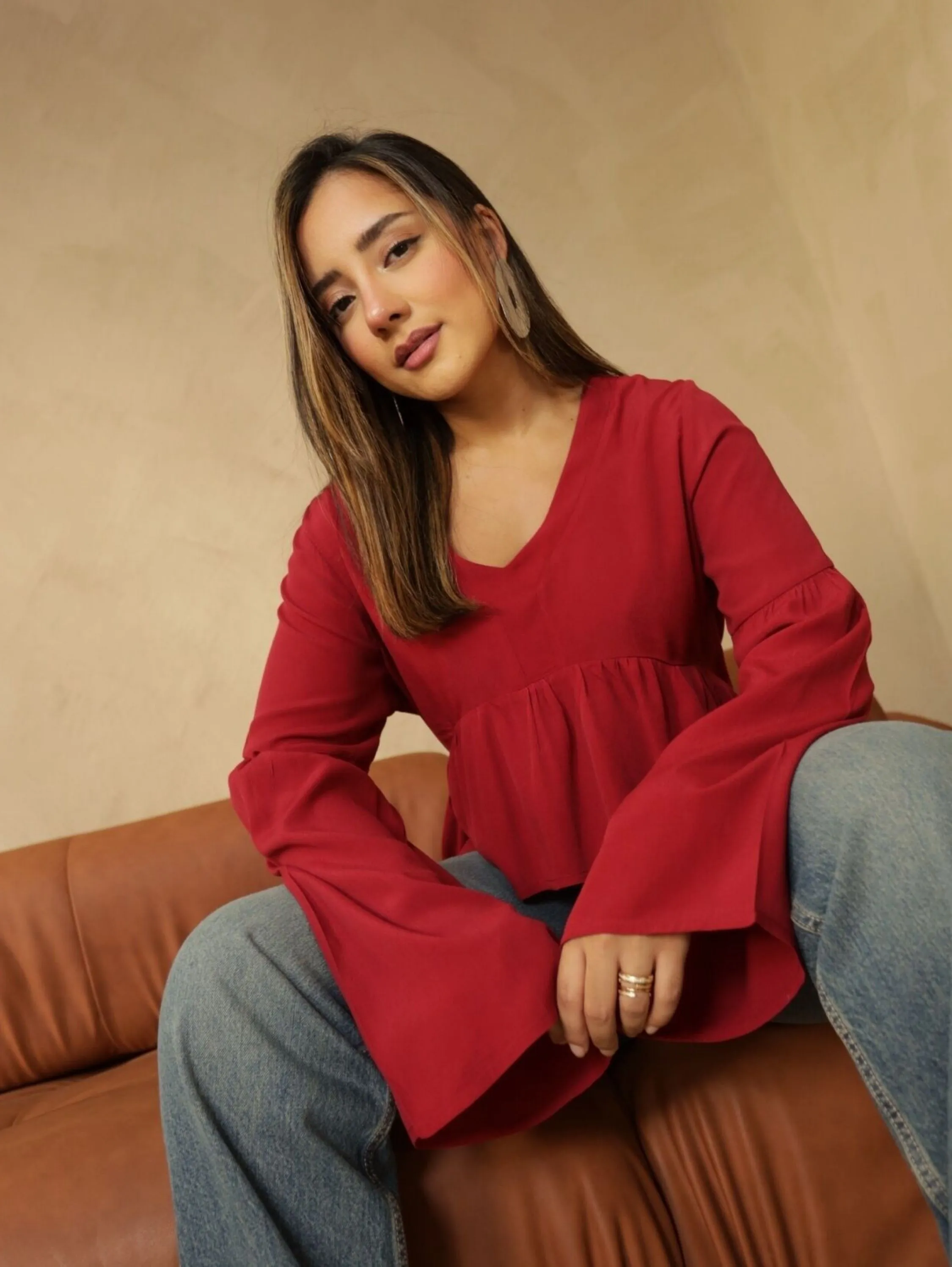 Blusa Feminina Viscose Peplum Casual Social
