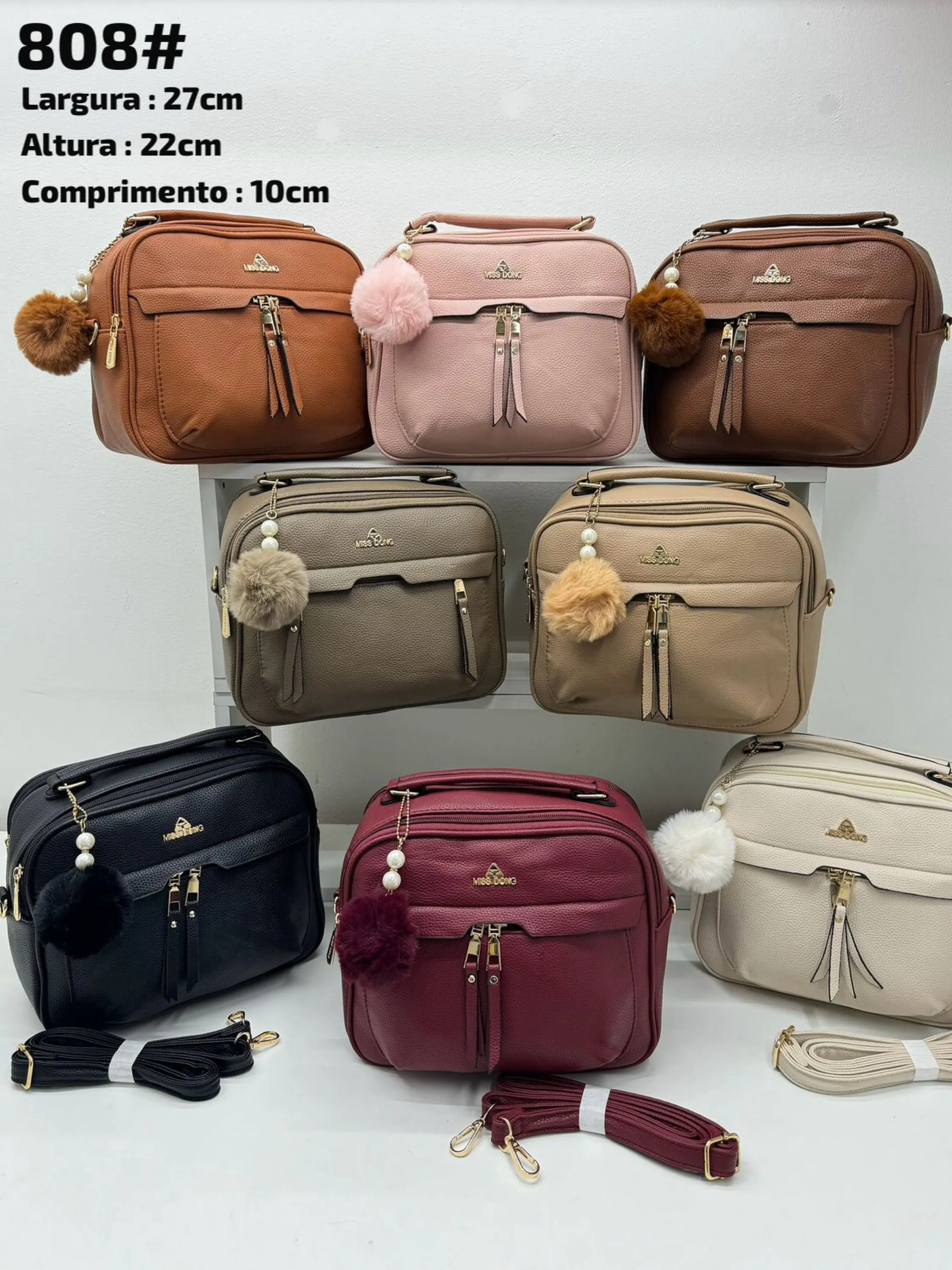 Bolsa feminina transversal baú 808#