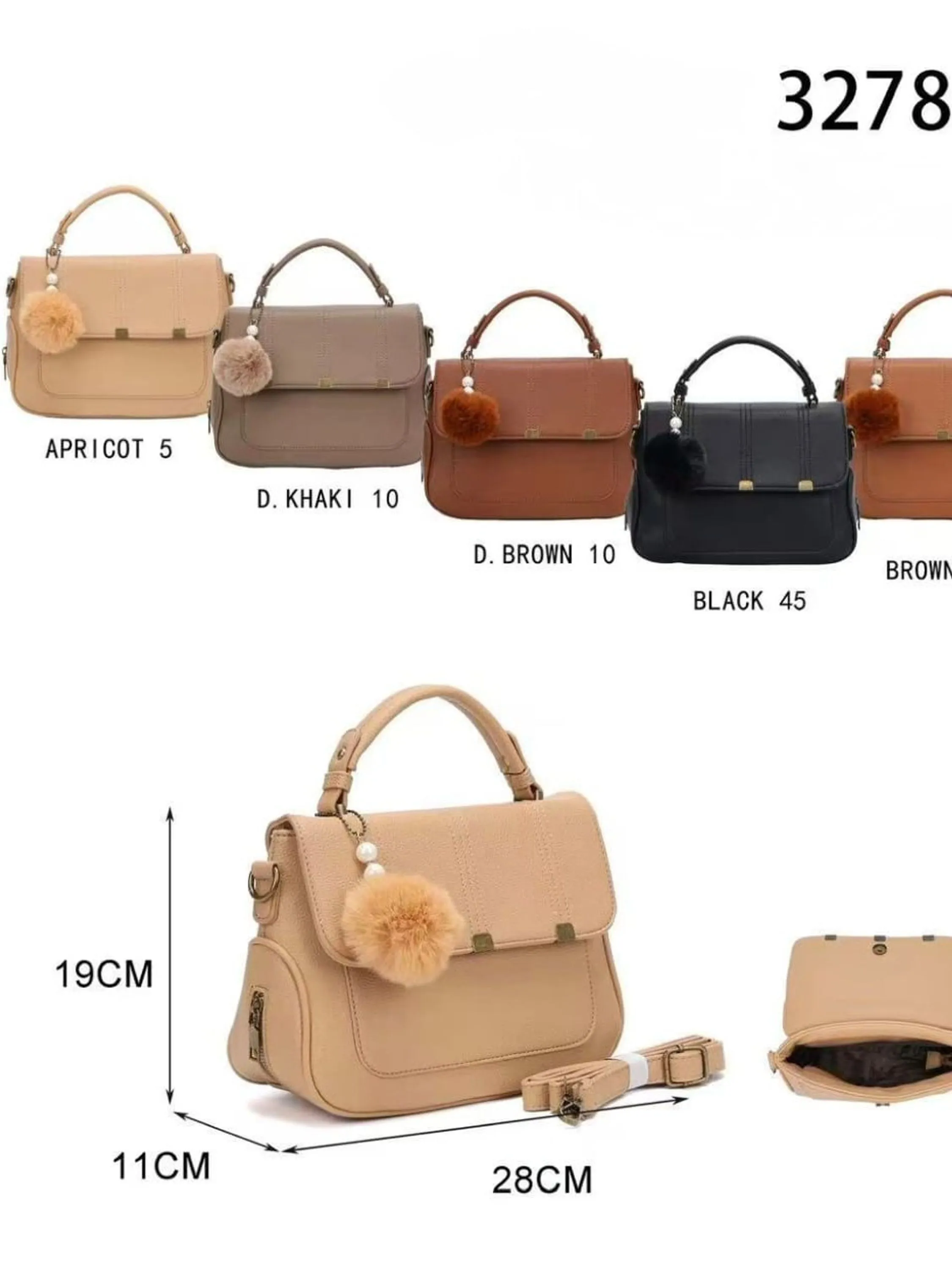 Bolsa baú feminina 3278#