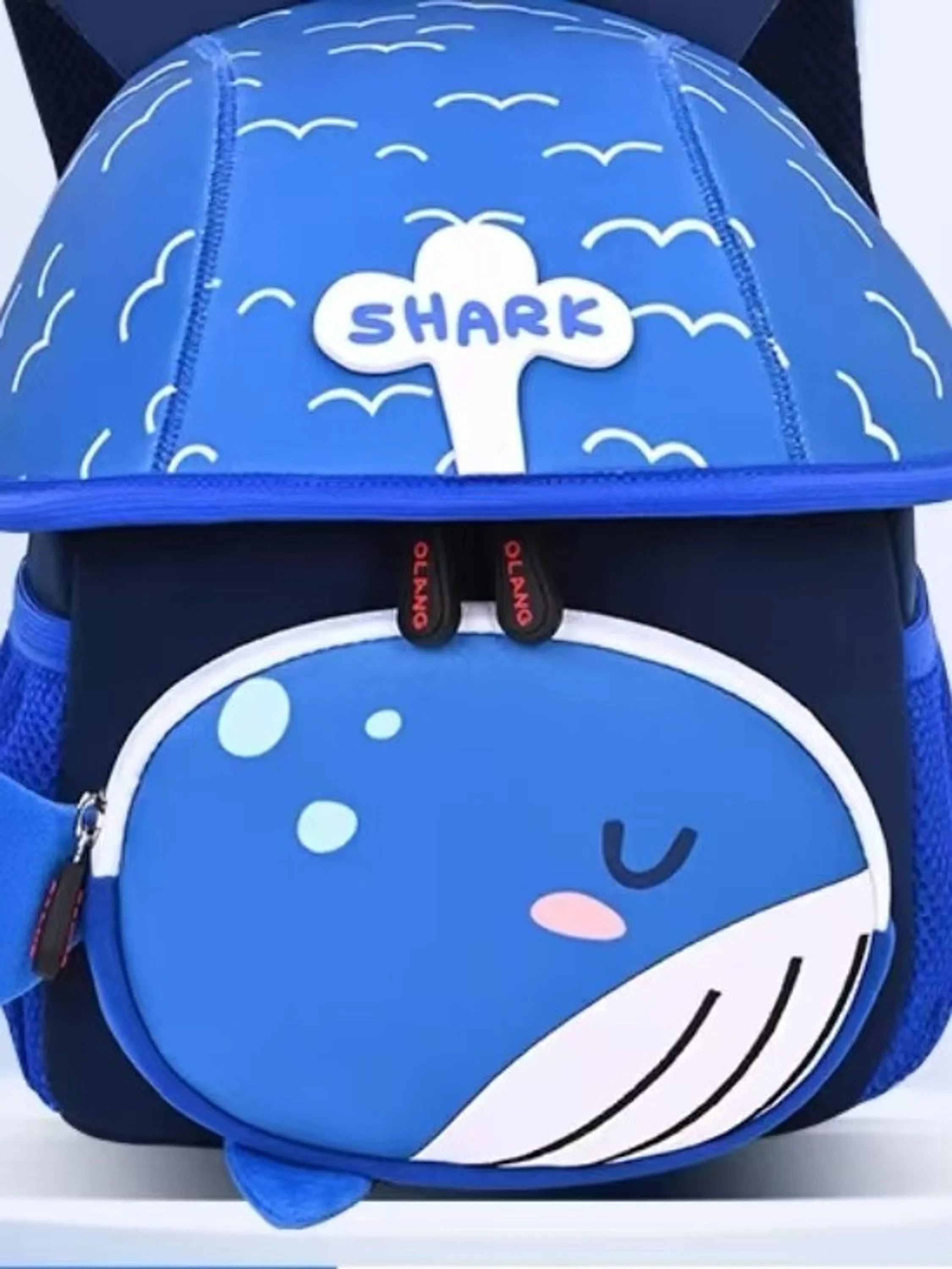 Mochila escolar infantil 3D animal marinho baleia colorida
