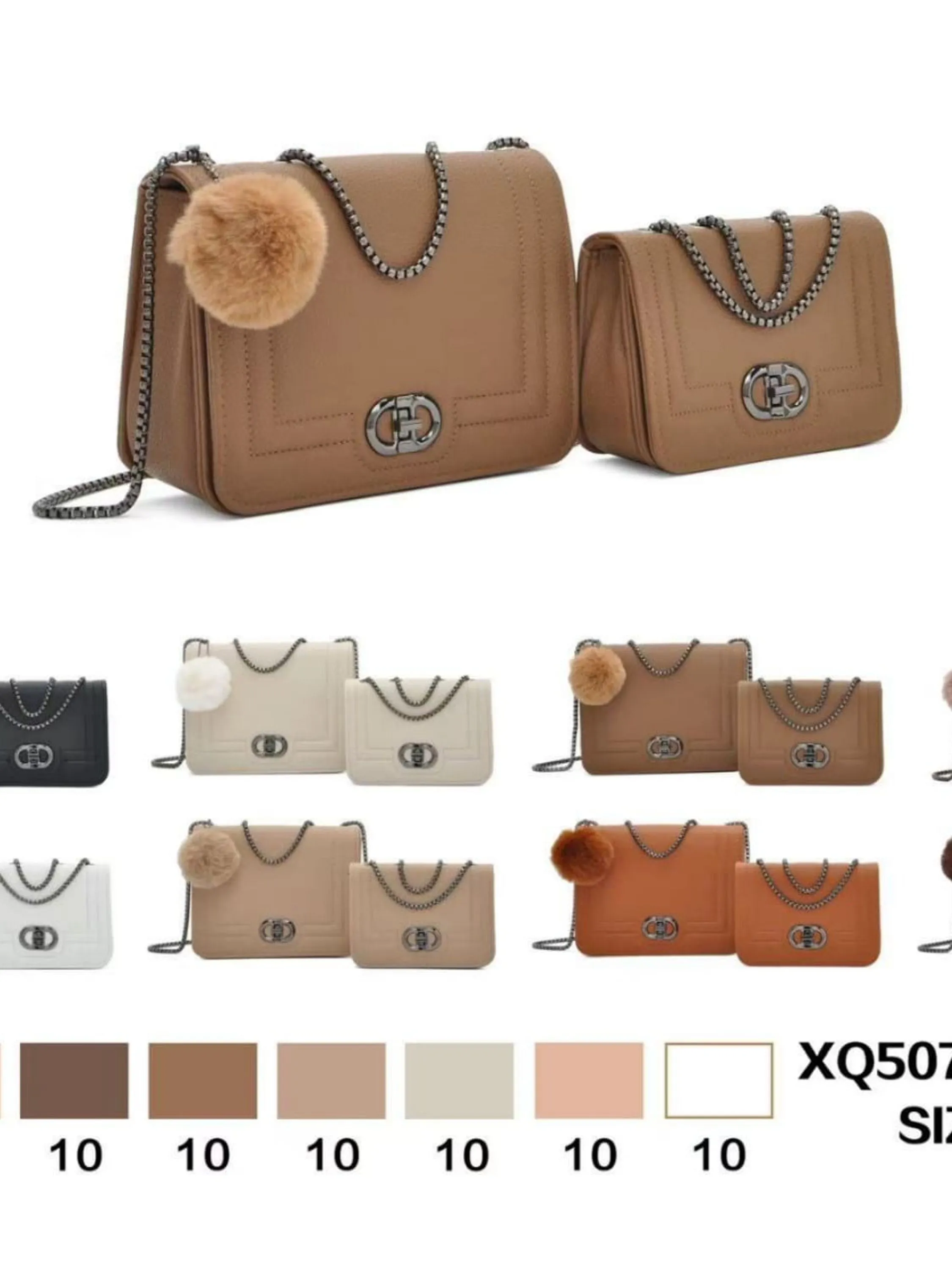 Kit 2 bolsa feminina festa elegante alça de corrente 5076#