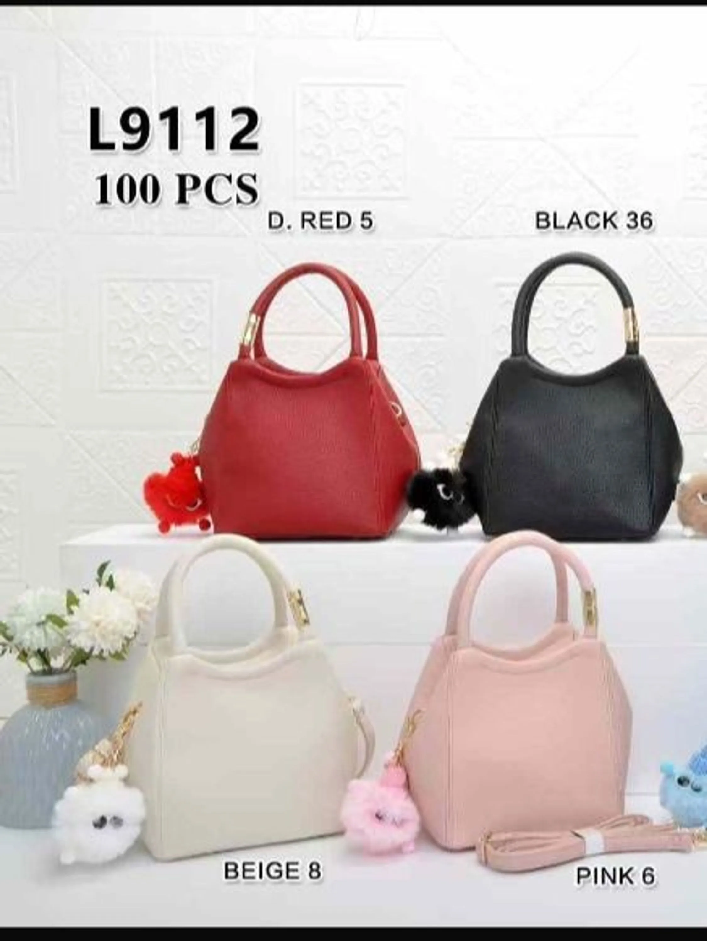Bolsa feminina mão e ombro com chaveiro 9112#