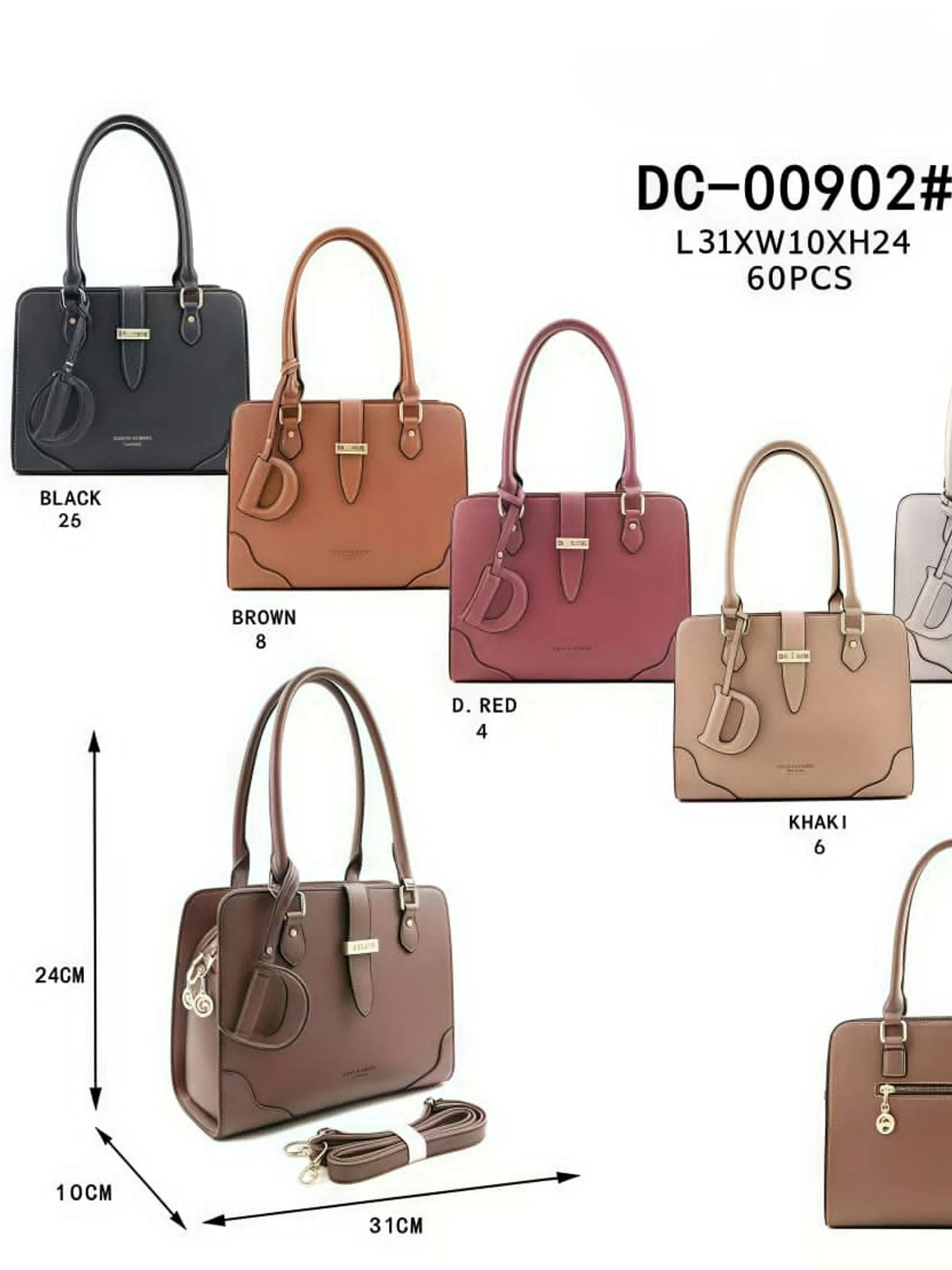 Bolsa feminina grande com detalhes e chaveiro 00902#