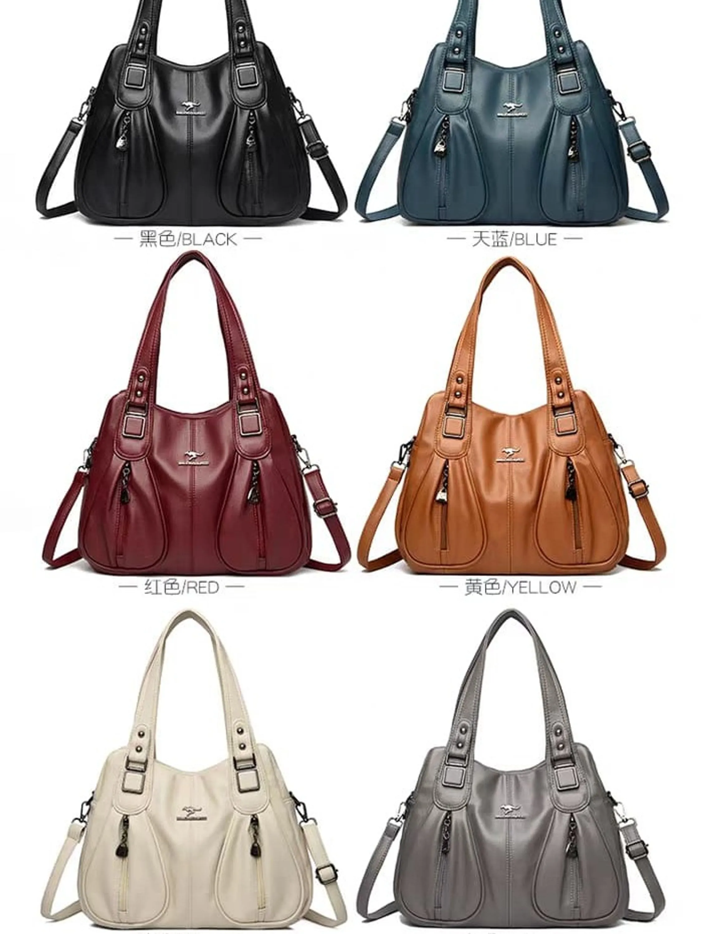 Bolsa de ombro feminina Couro e Resistente - 9833/735#