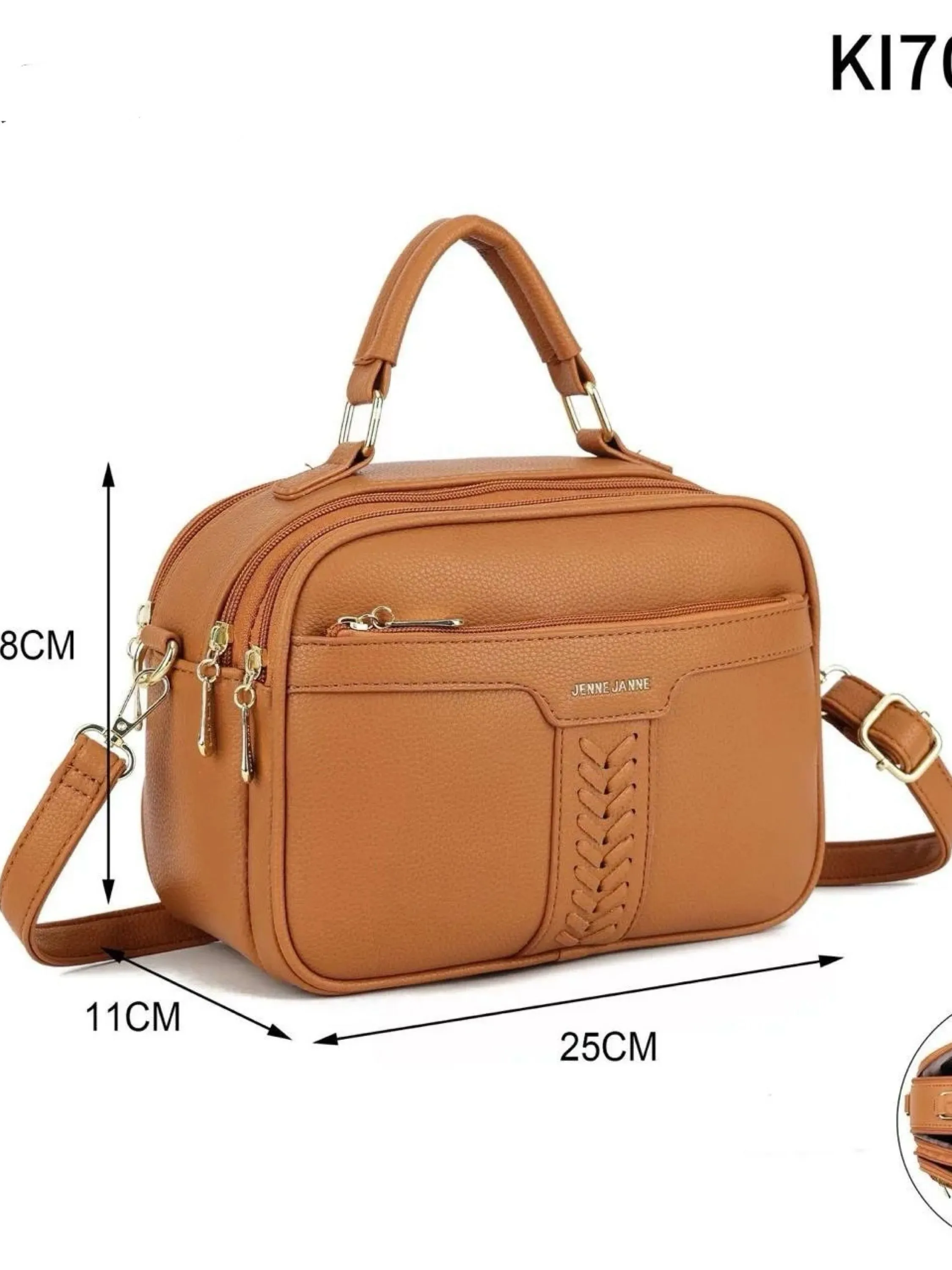 Bolsa feminina com alças destacáveis e ajustáveis -KI70368