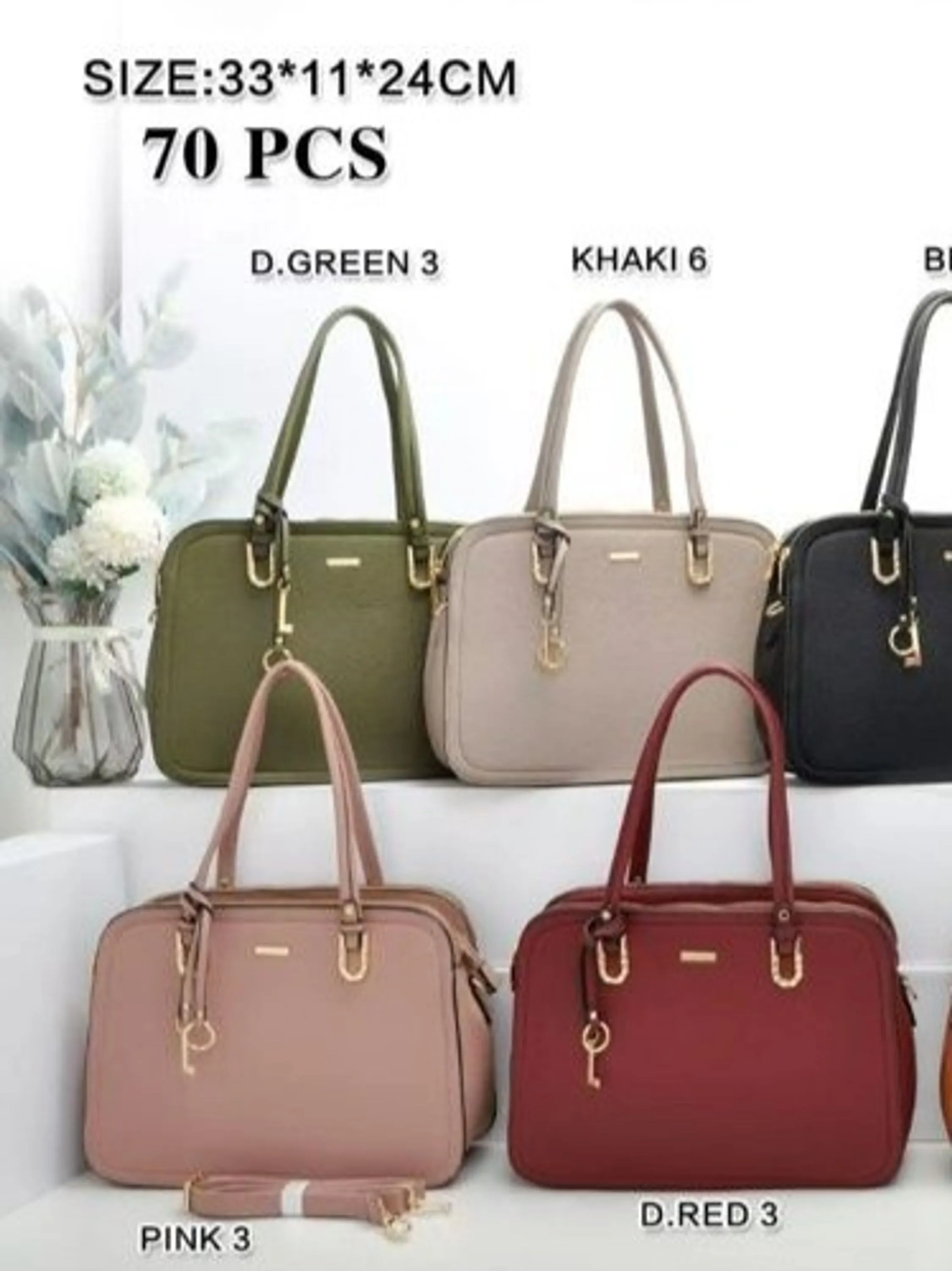 Bolsa feminina média alça Dupla e transversal 10343#