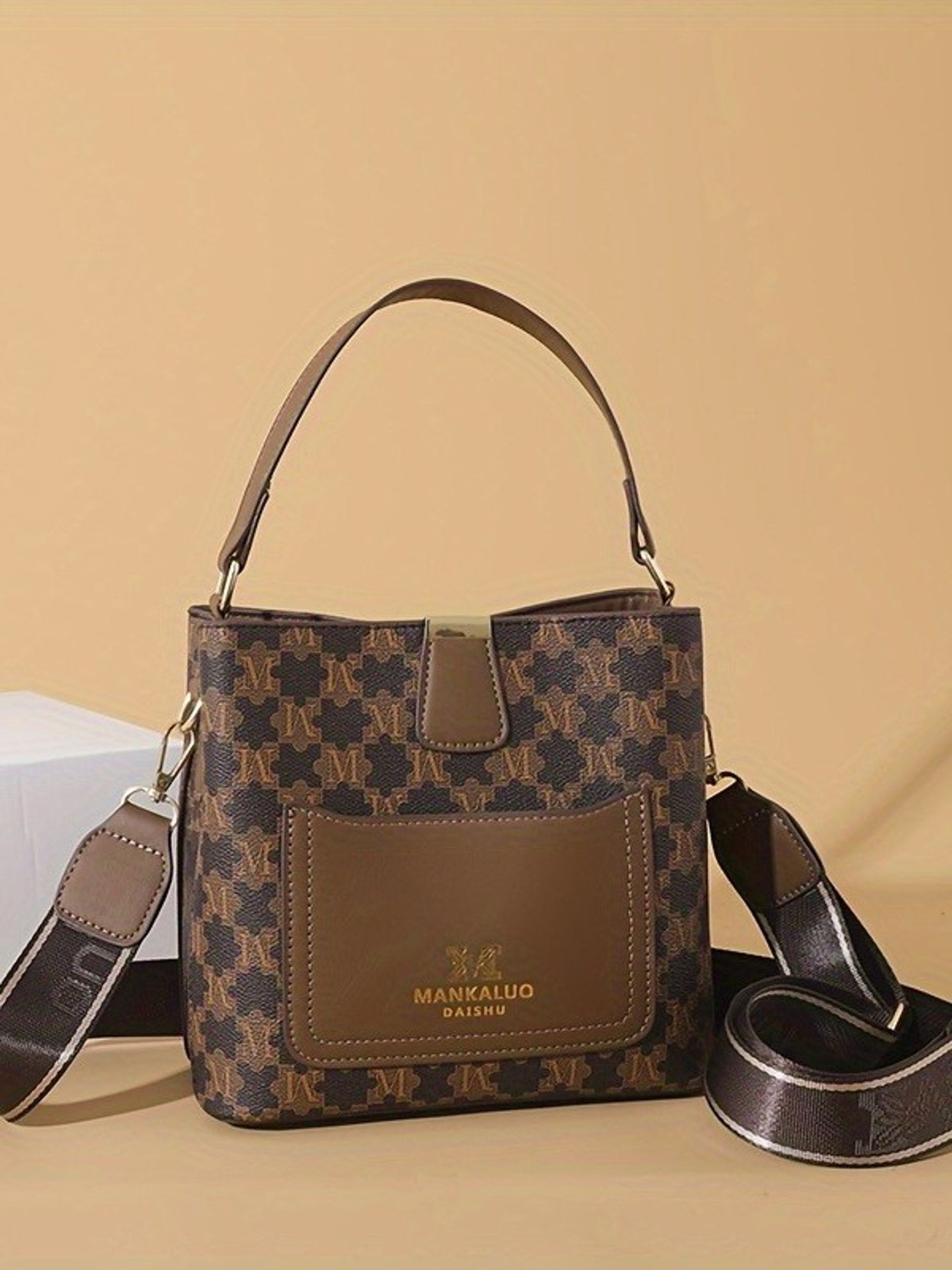 Bolsa feminina transversal media estampada de luxo 8358#