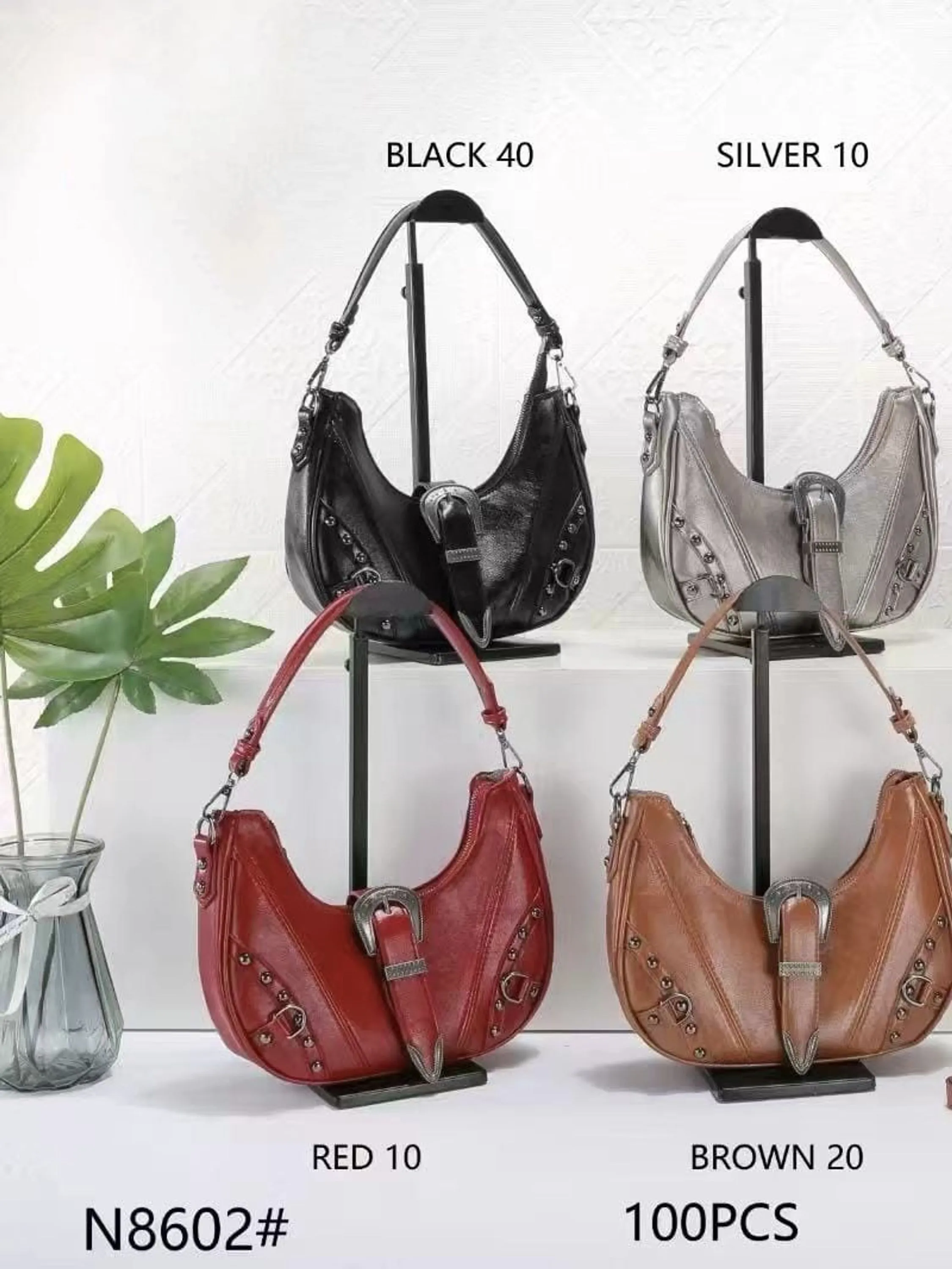Novidade Bolsa feminina Moda Punk Ombro e mão N8602#