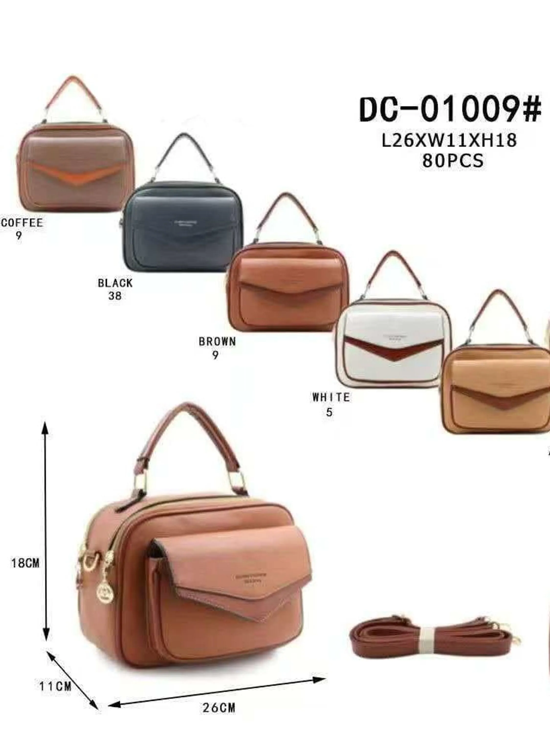 Bolsa Feminina Média Elegante mão e transversal 01009#